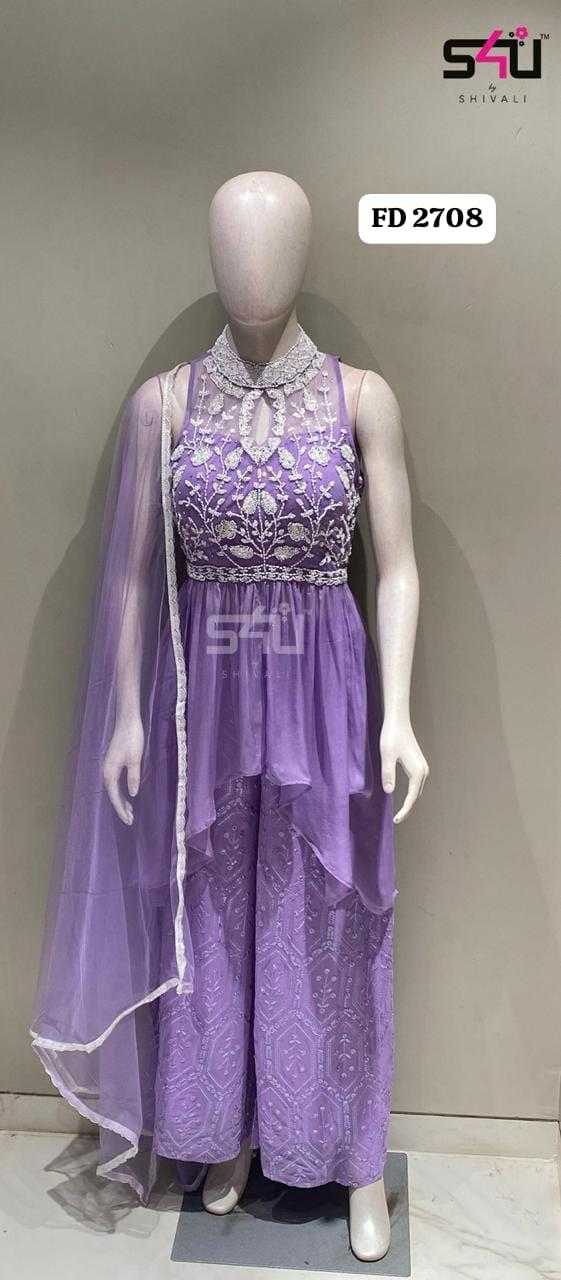 Ynf Georgette RIN197 Festive Diaries Vol. 27 Suits & Dresses Wholesale Indo-Western Dresses Off-Shoulder Dresses Handwork Suits Manufacturer- Kapda Export