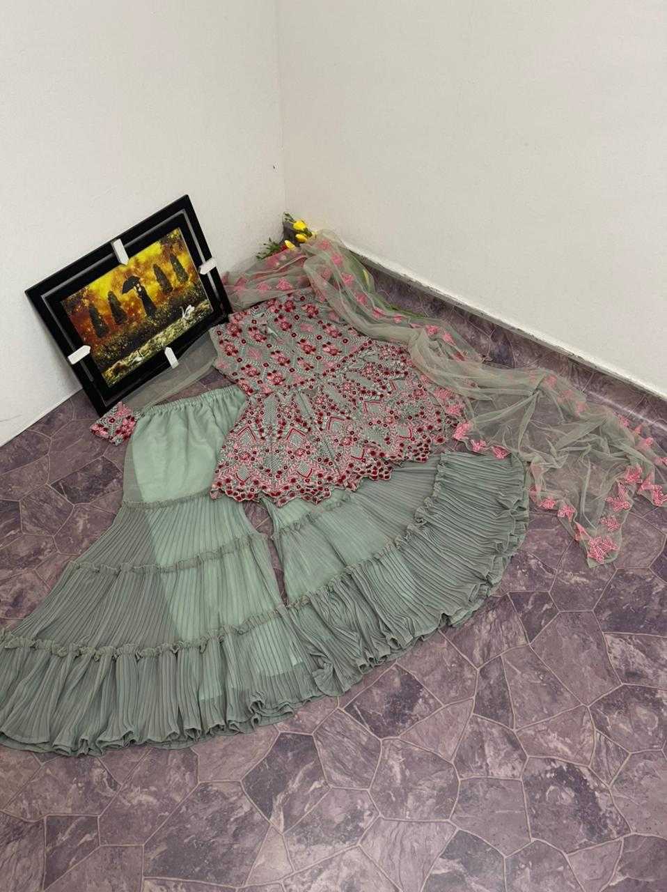 Ynf Georgette RIN197 HIT DESIGN AGAIN Suits & Dresses Wholesale Ladies Suits Embroidery Suits Palazzo Suit Sleeveless Dresses Manufacturer- Kapda Export