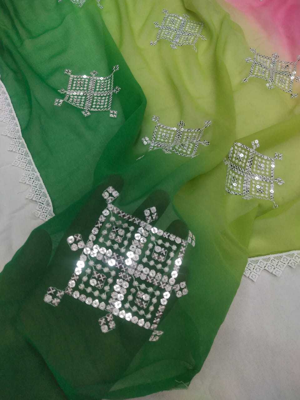 Ynf Georgette RIN205 737 Sarees Wholesale Georgette Sarees Chikan Sarees Manufacturer- Kapda Export