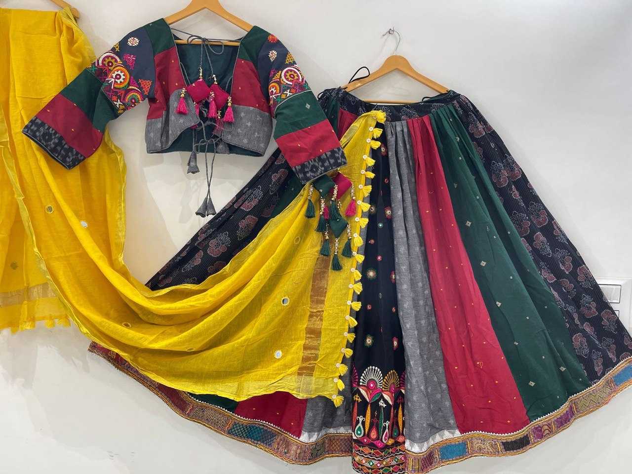 Ynf Handloom Silk KESH444 Sober Cotton Lehengas Wholesale Chaniya Choli Mirror Work Lehenga Handloom Lehenga Manufacturer- Kapda Export
