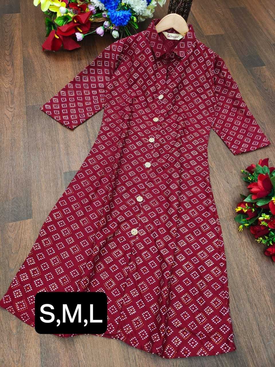 Ynf Heavy Rayon RIN158 Larra Kurti Diwali Collections Festive Collections Wholesale Printed Kurtis Rayon Kurtis Fancy Kurti Manufacturer- Kapda Export