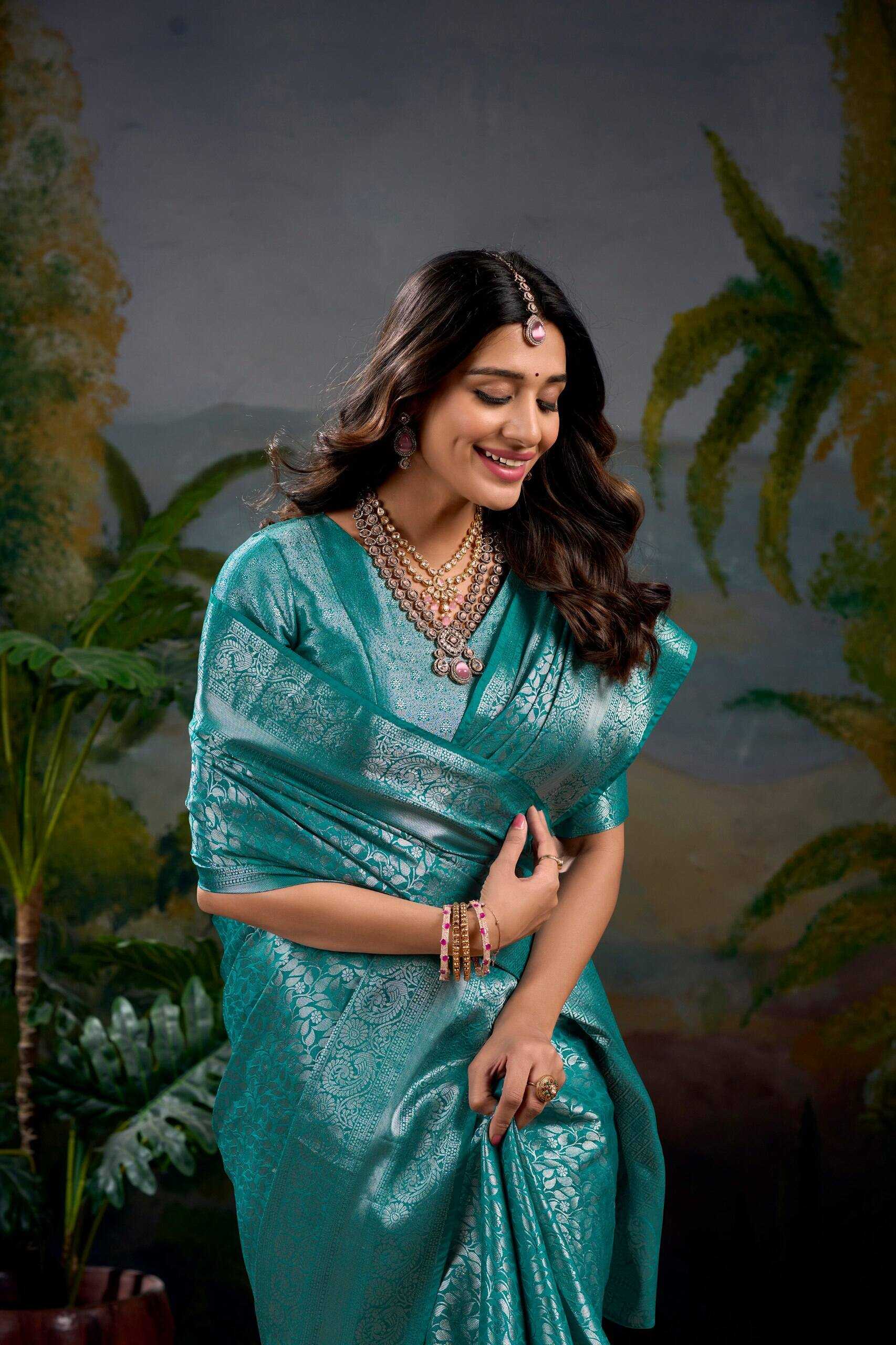 Ynf Kanjivaram Silk RIN197 7404 Silk Sarees Wholesale Kanjeevaram Sarees Kanjivaram Silk Sarees Party Wear Silk Sarees Pure Zari Silk Sarees Pure Pattu Silk Sarees Manufacturer- Kapda Export