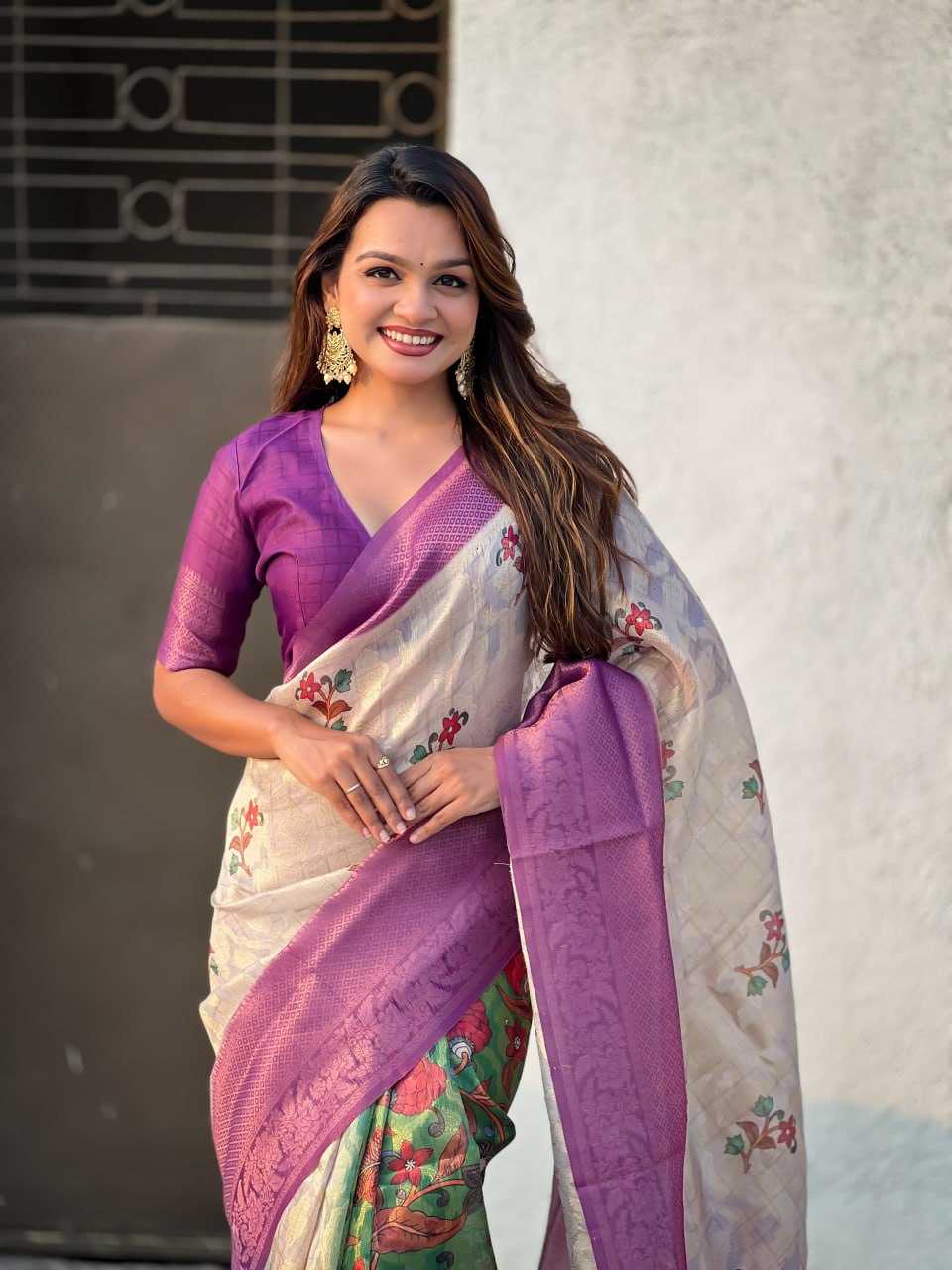 Ynf Linen RIN116 MASTAANI Silk Sarees Wholesale Printed Silk Saree Pure Zari Silk Sarees Kalamkari Silk Sarees Manufacturer- Kapda Export