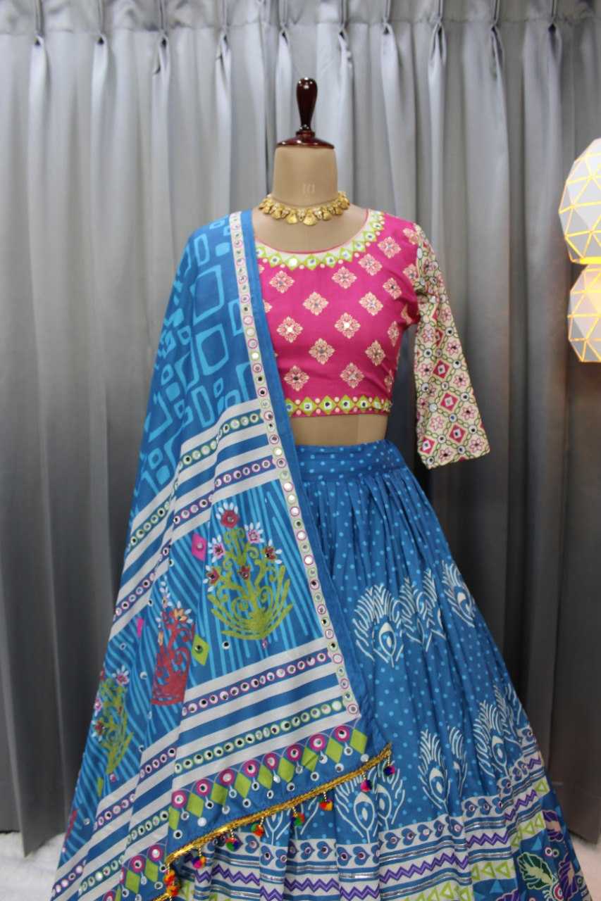 Ynf Muslin Cotton RIN207 1507 Lehengas Navratri Chaniya Choli Wholesale Designer Lehenga Choli Chaniya Choli Gota Patti Lehenga Manufacturer- Kapda Export