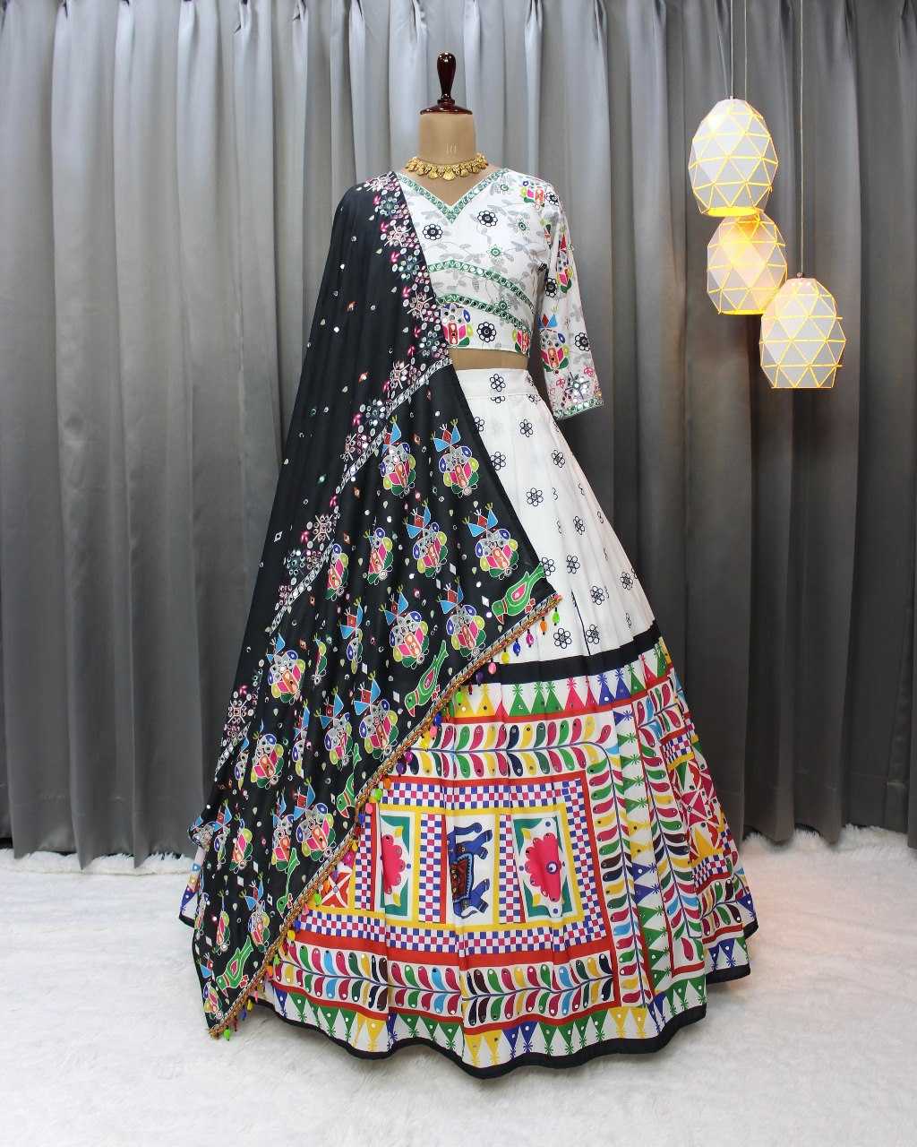 Ynf Muslin Cotton RIN207 1513 Lehengas Navratri Chaniya Choli Wholesale Designer Lehenga Choli Chaniya Choli Mirror Work Lehenga Manufacturer- Kapda Export