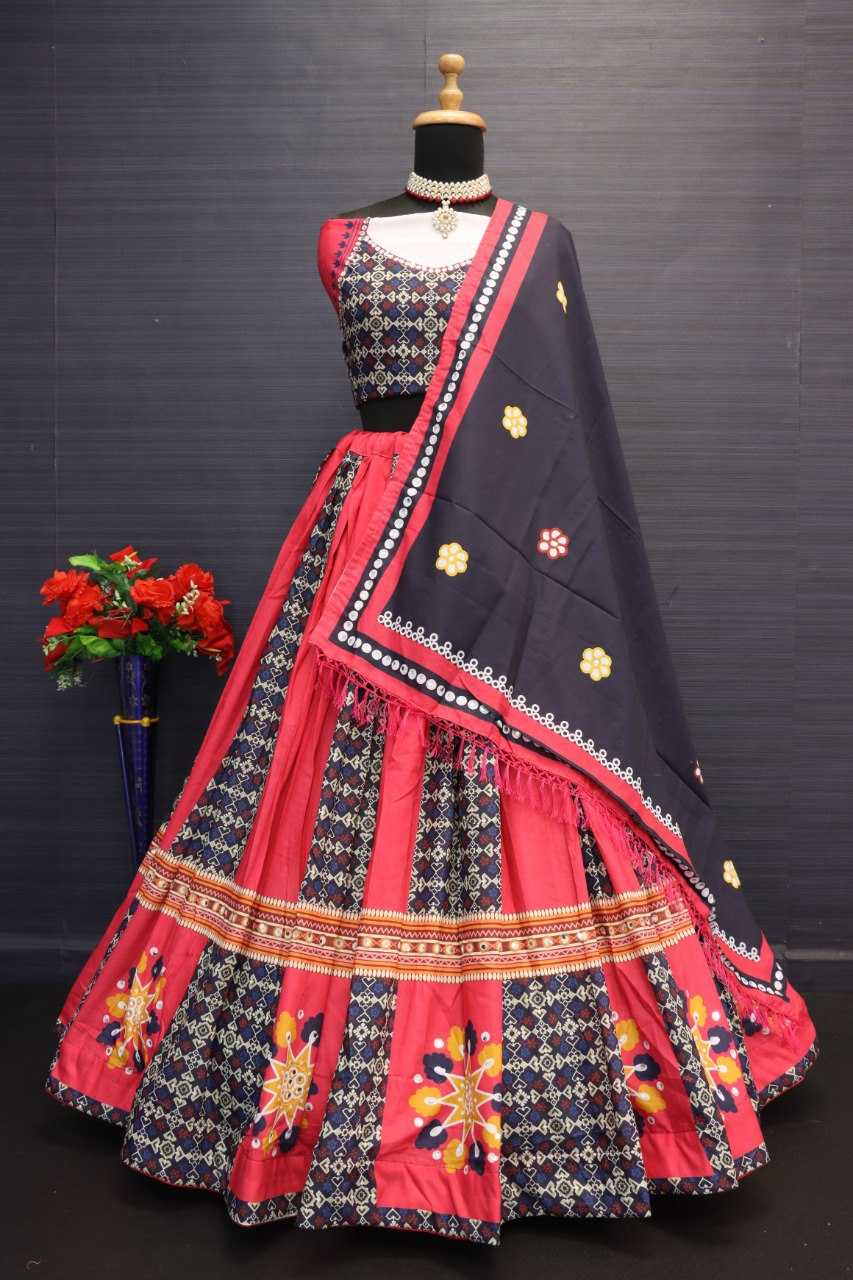 Ynf Muslin Cotton RIN222 106 Lehengas Wholesale Printed Lehenga Circular Lehenga Mirror Work Lehenga Manufacturer- Kapda Export