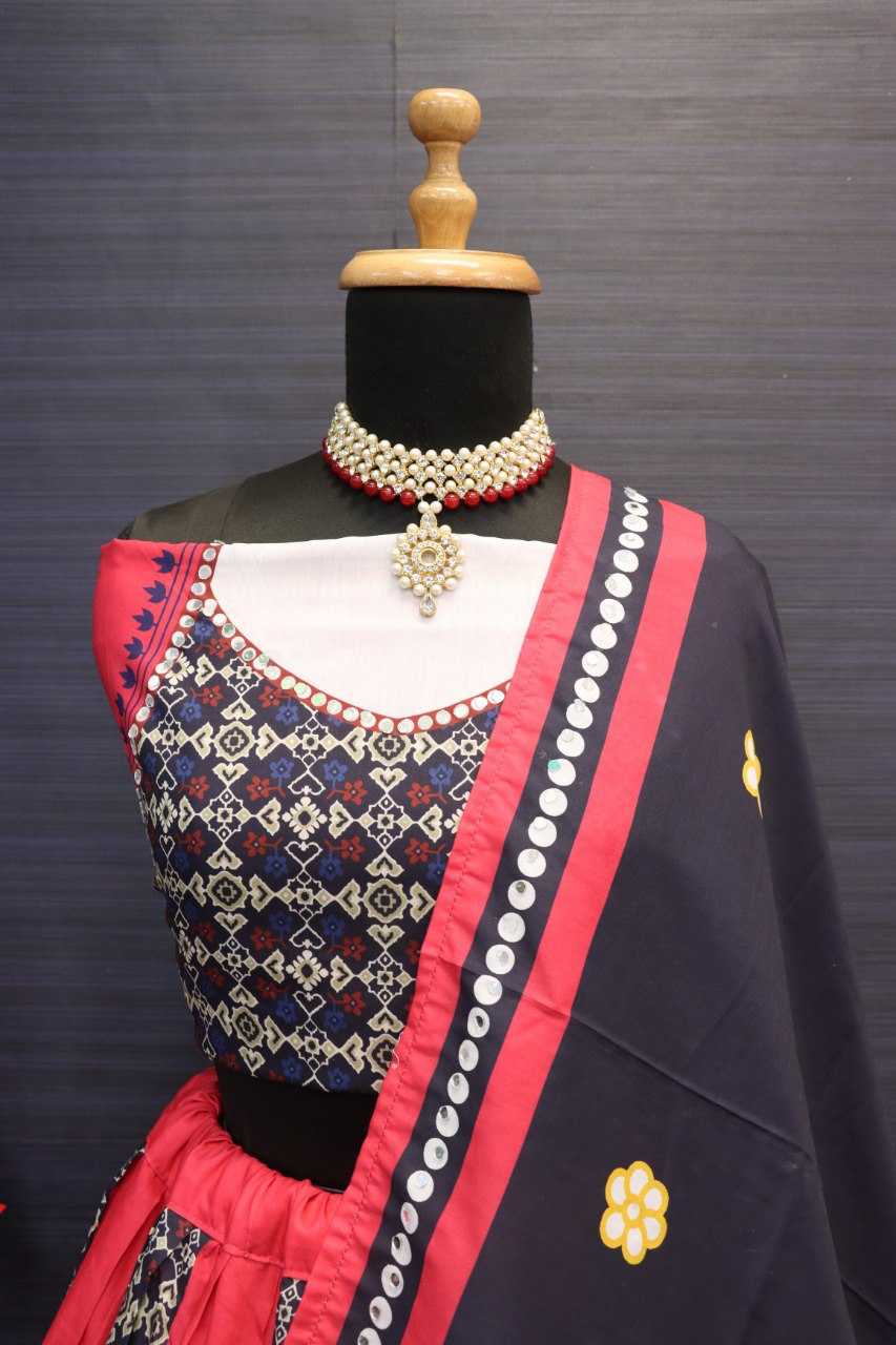 Ynf Muslin Cotton RIN222 106 Lehengas Wholesale Printed Lehenga Circular Lehenga Mirror Work Lehenga Manufacturer- Kapda Export