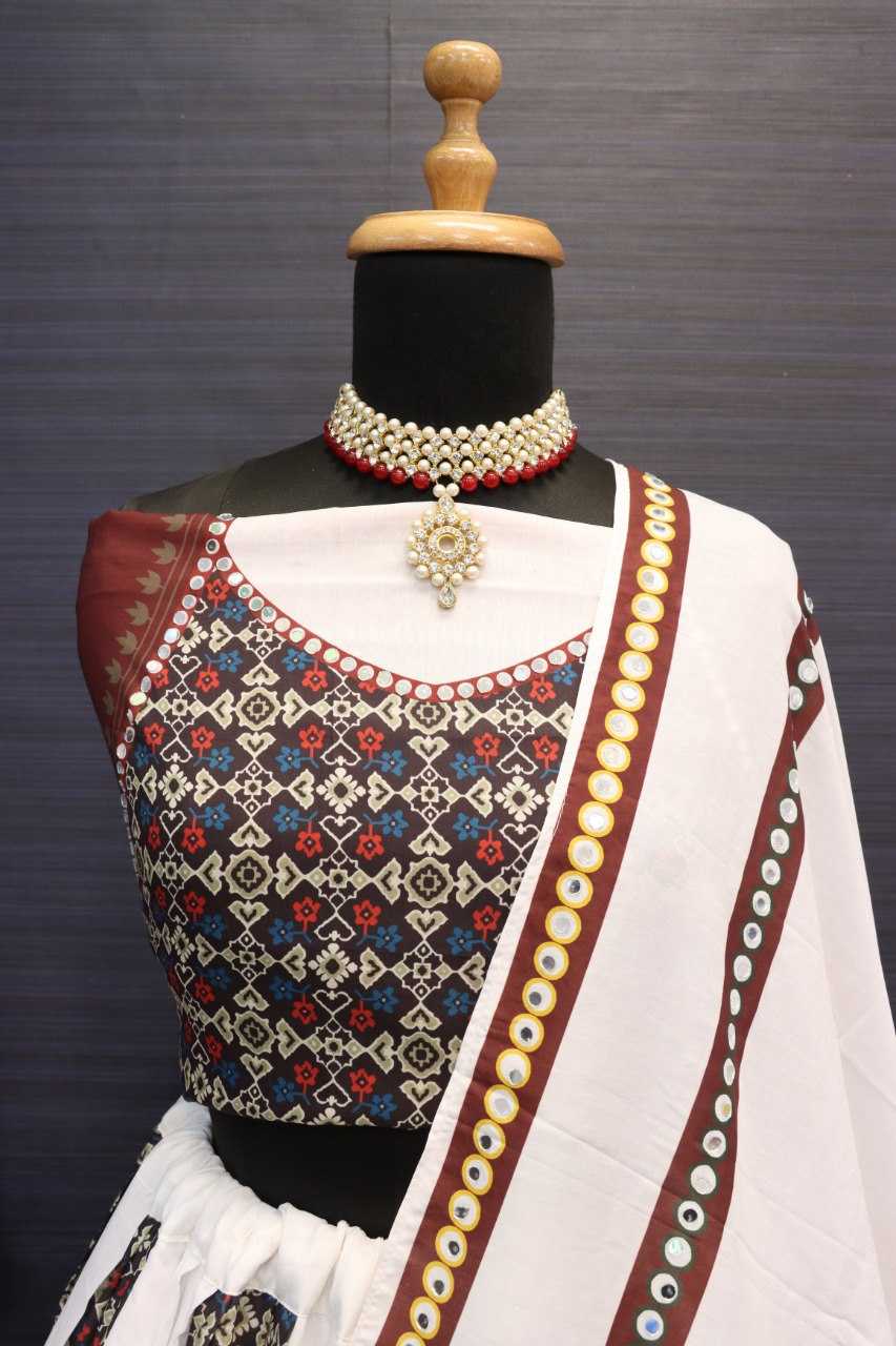 Ynf Muslin Cotton RIN222 106 Lehengas Wholesale Printed Lehenga Circular Lehenga Mirror Work Lehenga Manufacturer- Kapda Export