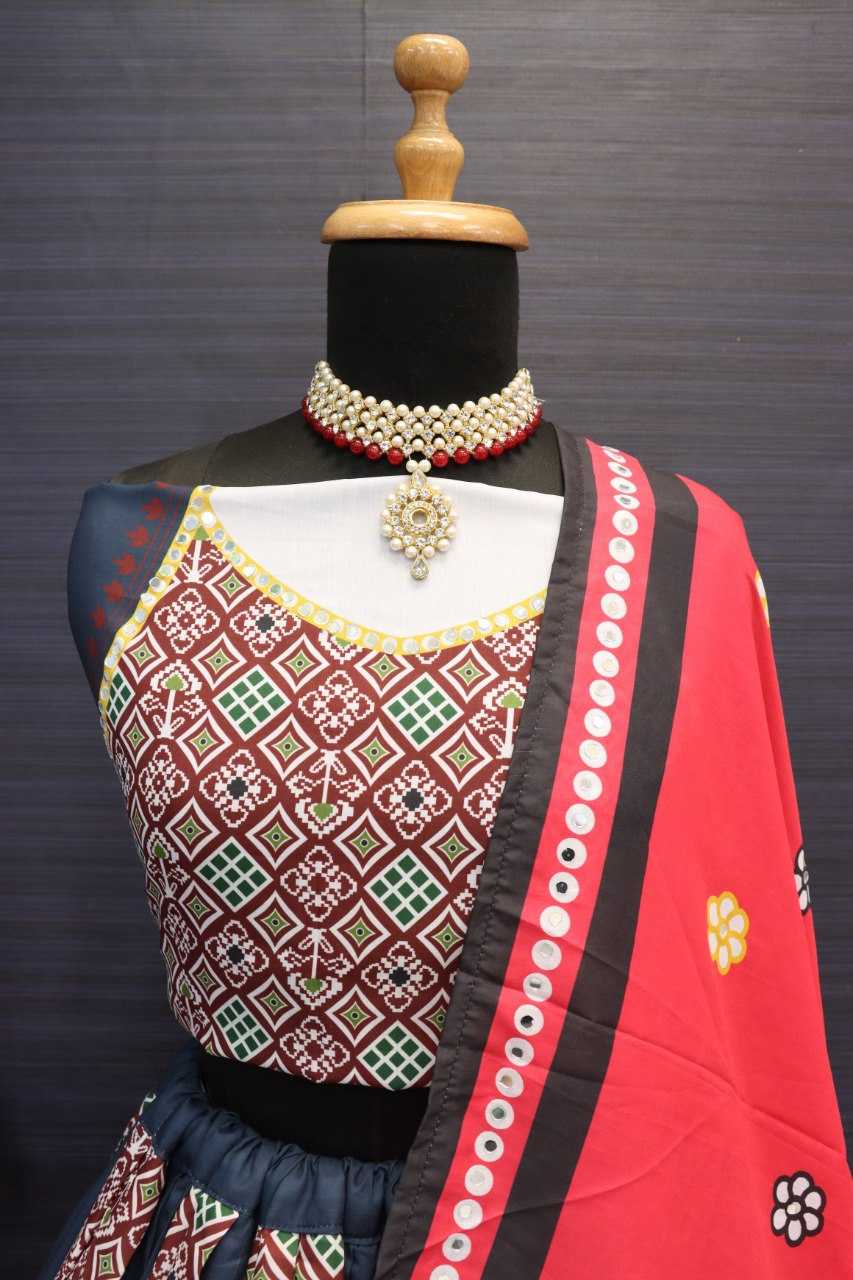 Ynf Muslin Cotton RIN222 106 Lehengas Wholesale Printed Lehenga Circular Lehenga Mirror Work Lehenga Manufacturer- Kapda Export