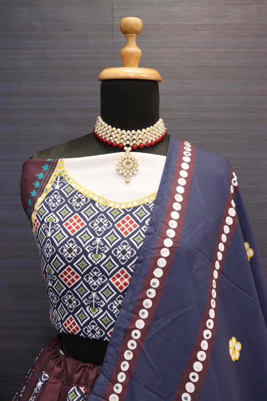 Ynf Muslin Cotton RIN222 106 Lehengas Wholesale Printed Lehenga Circular Lehenga Mirror Work Lehenga Manufacturer- Kapda Export