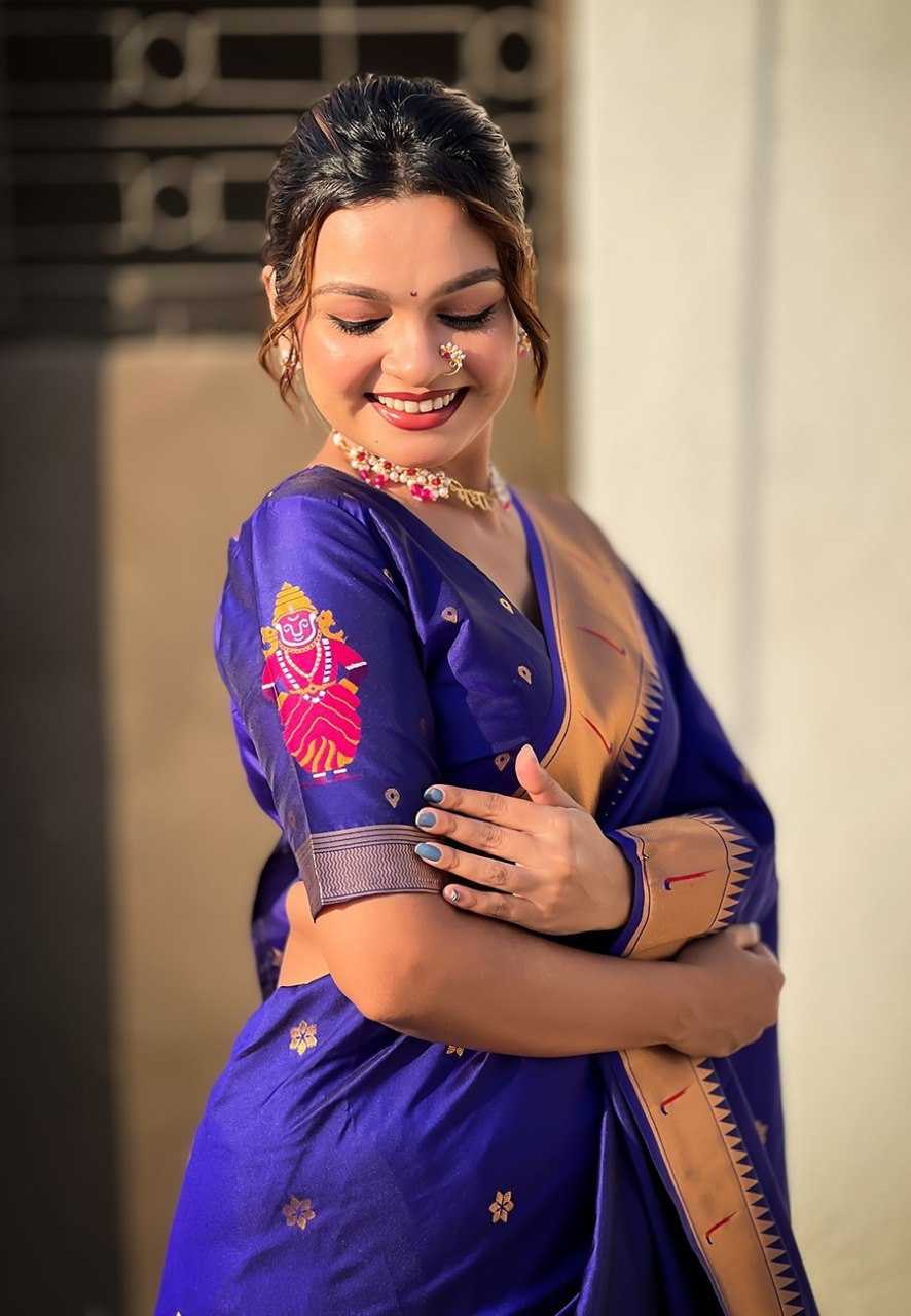 Ynf Paithani Silk RIN116 VITTHALA PAITHANI Silk Sarees Wholesale Paithani Sarees Heavy Silk Sarees Pure Zari Silk Sarees Manufacturer- Kapda Export