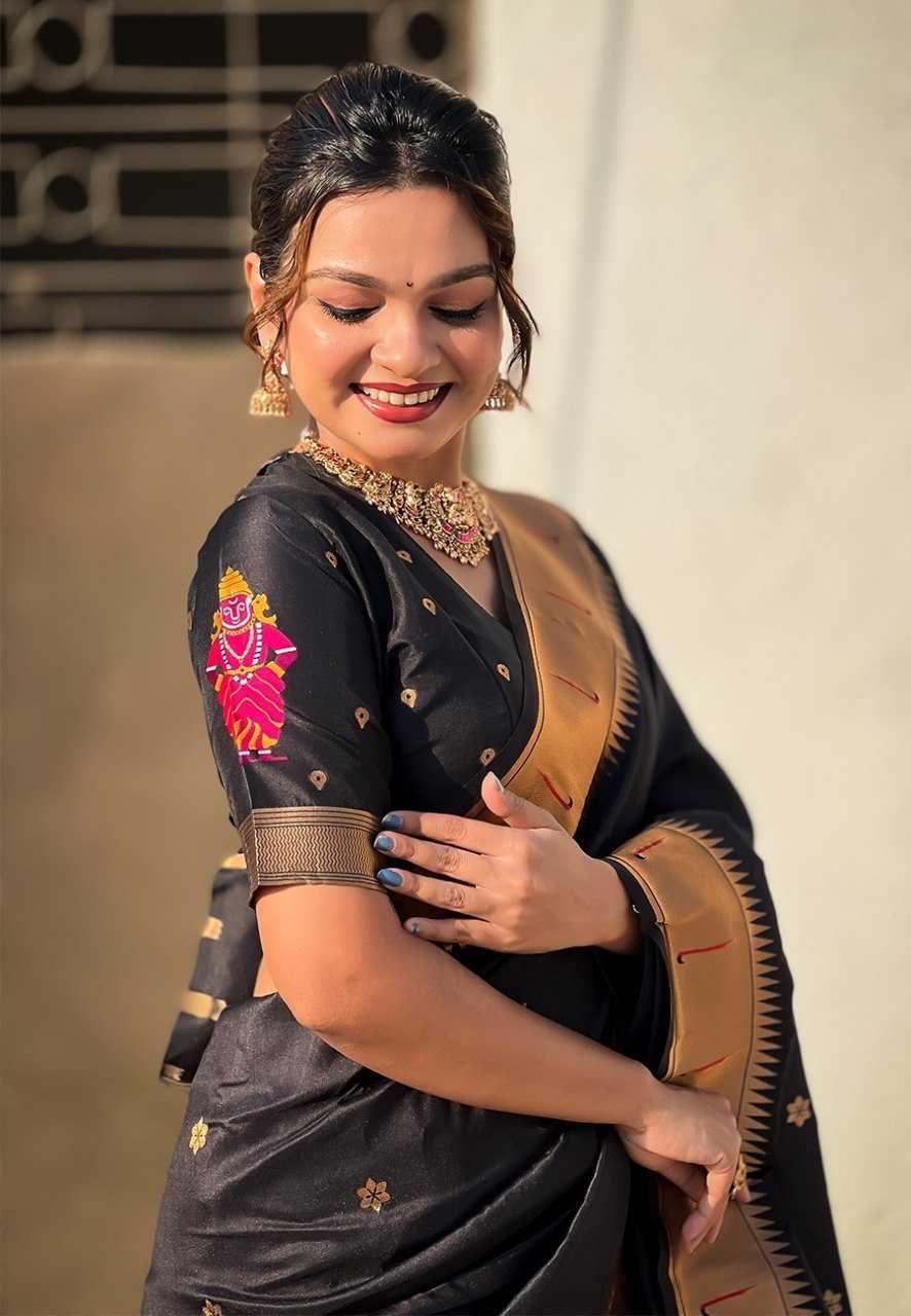 Ynf Paithani Silk RIN116 VITTHALA PAITHANI Silk Sarees Wholesale Paithani Sarees Heavy Silk Sarees Pure Zari Silk Sarees Manufacturer- Kapda Export