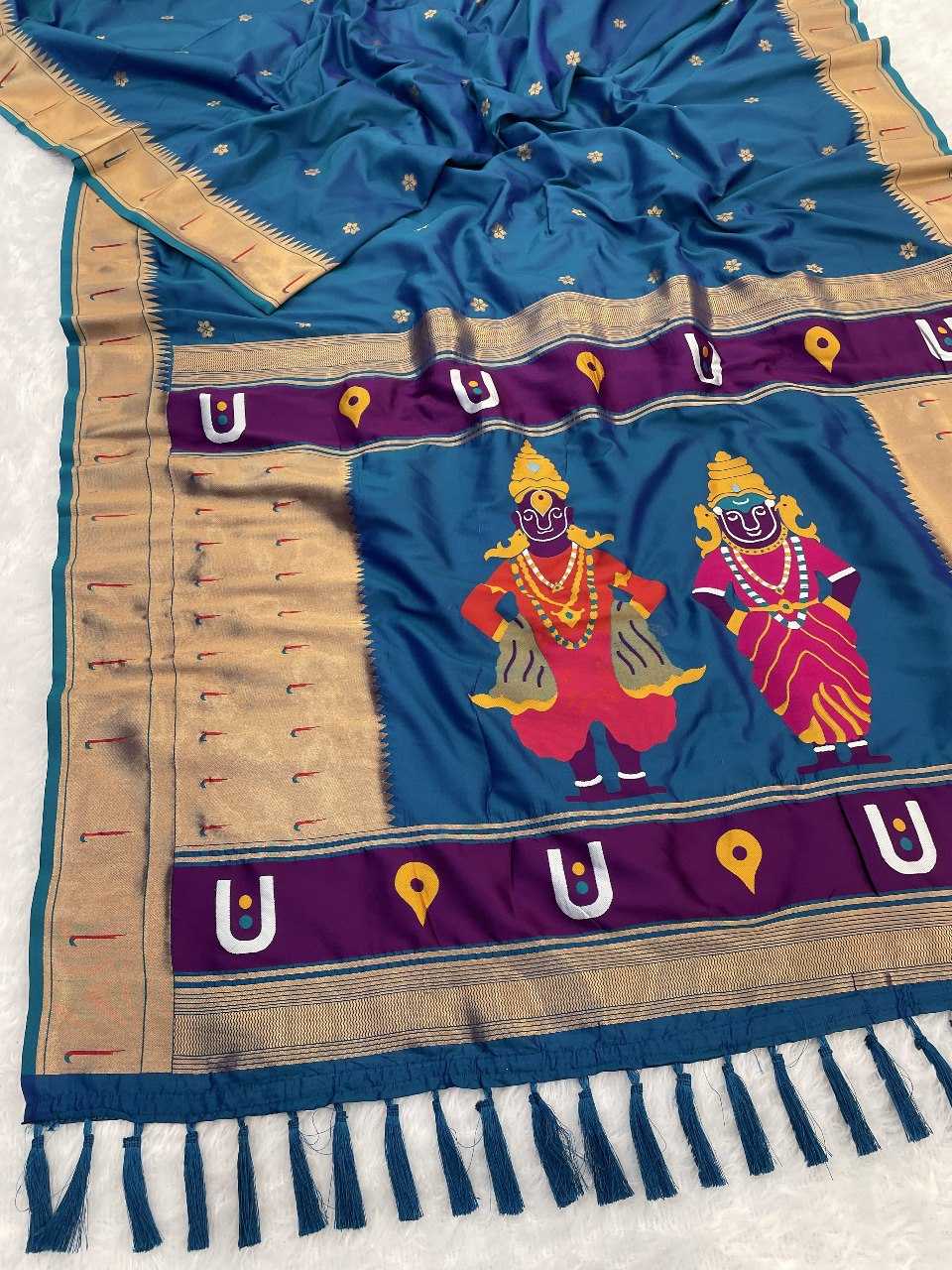 Ynf Paithani Silk RIN116 VITTHALA PAITHANI Silk Sarees Wholesale Paithani Sarees Heavy Silk Sarees Pure Zari Silk Sarees Manufacturer- Kapda Export