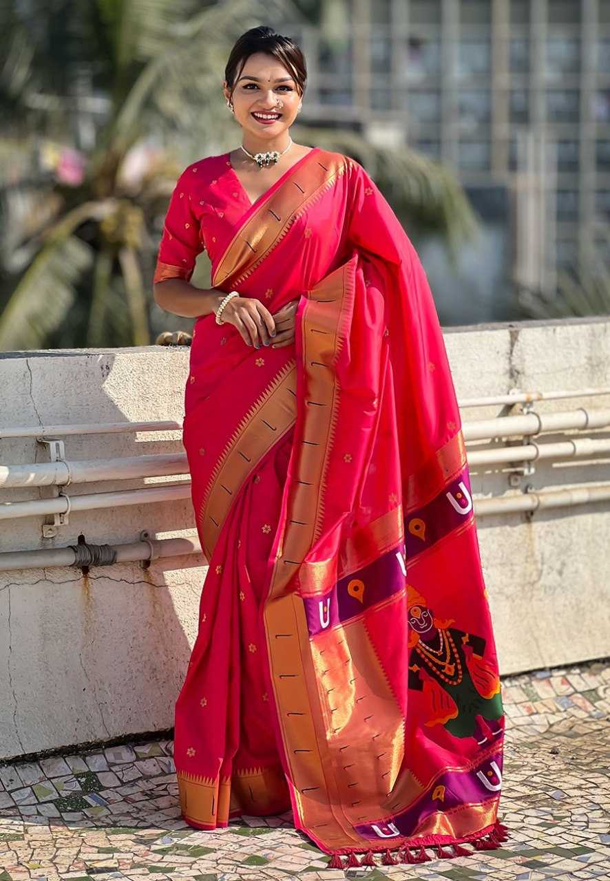 Ynf Paithani Silk RIN116 VITTHALA PAITHANI Silk Sarees Wholesale Paithani Sarees Heavy Silk Sarees Pure Zari Silk Sarees Manufacturer- Kapda Export