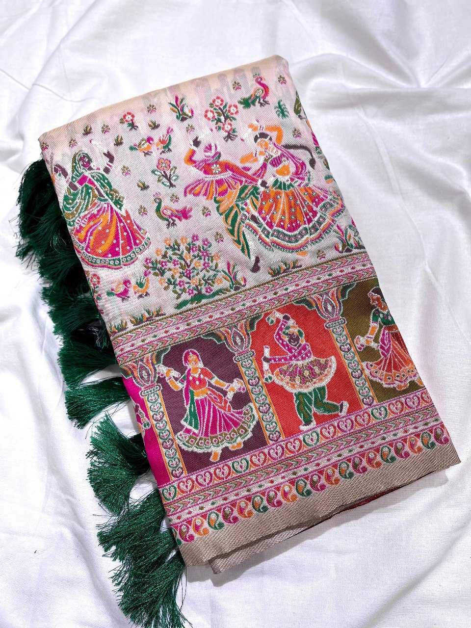 Ynf Pashmina RIN116 meenakari kashmiri weaves Silk Sarees Wholesale Heavy Silk Sarees Printed Silk Saree Pure Zari Silk Sarees Manufacturer- Kapda Export