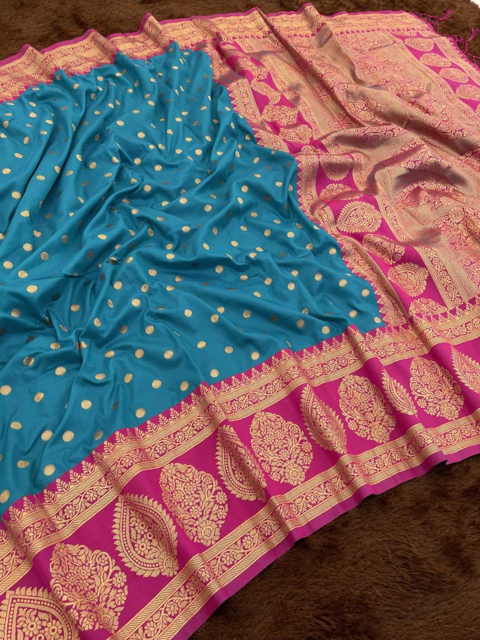 Ynf Premium Roman Silk RIN116 3210 Polka Silk Sarees Wholesale Paithani Sarees Pure Zari Silk Sarees Silk Sarees With Contrast Pallu Manufacturer- Kapda Export