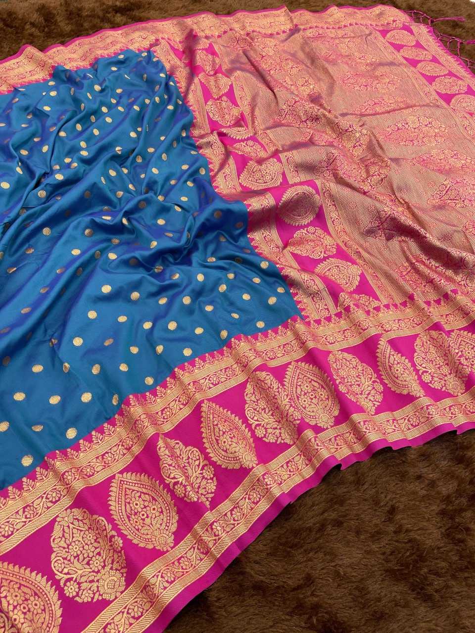 Ynf Premium Roman Silk RIN116 3210 Polka Silk Sarees Wholesale Paithani Sarees Pure Zari Silk Sarees Silk Sarees With Contrast Pallu Manufacturer- Kapda Export