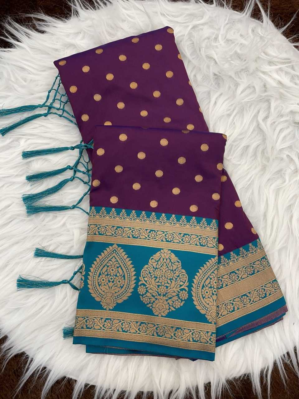 Ynf Premium Roman Silk RIN116 3210 Polka Silk Sarees Wholesale Paithani Sarees Pure Zari Silk Sarees Silk Sarees With Contrast Pallu Manufacturer- Kapda Export