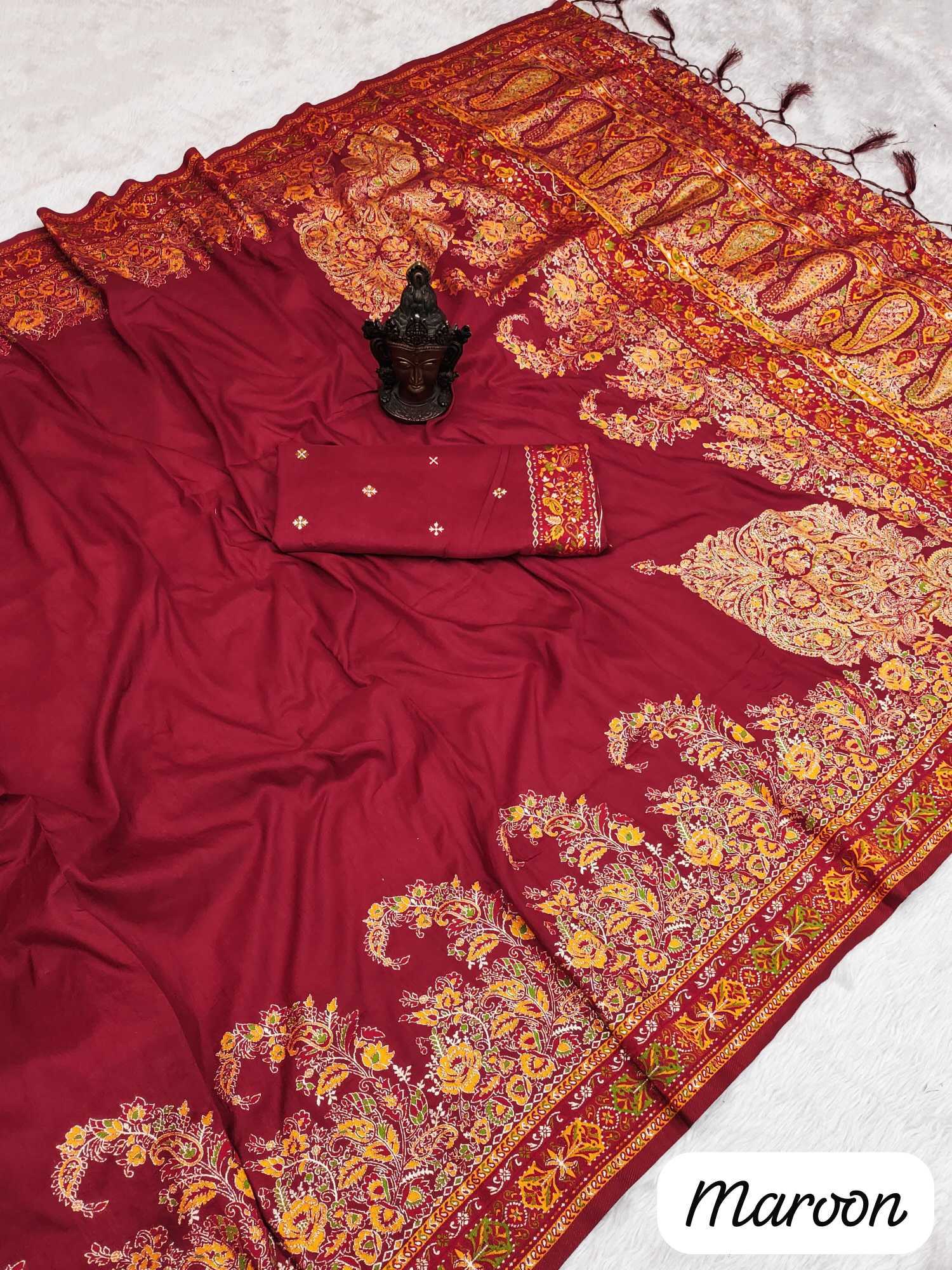 Ynf Pure Pashmina RIN118 132 Sarees Wedding Collections Wholesale Designer Sarees Heavy Sarees Wedding Outfits Manufacturer- Kapda Export