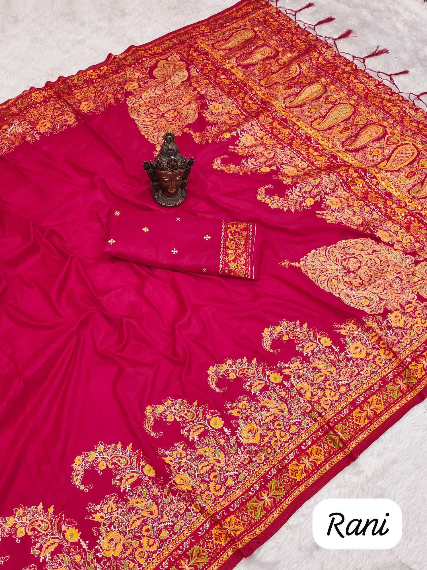 Ynf Pure Pashmina RIN118 132 Sarees Wedding Collections Wholesale Designer Sarees Heavy Sarees Wedding Outfits Manufacturer- Kapda Export