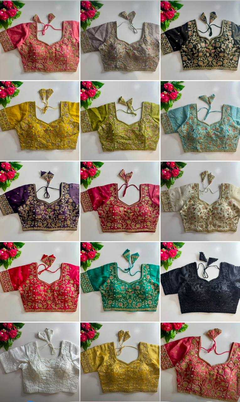 Ynf Pure Silk KESH111 BEADS WORK BRIDAL BLOUSE Readymade Blouses Wholesale Printed Blouse Sequence Embroidery Blouse Kutch Work Blouses Manufacturer- Kapda Export