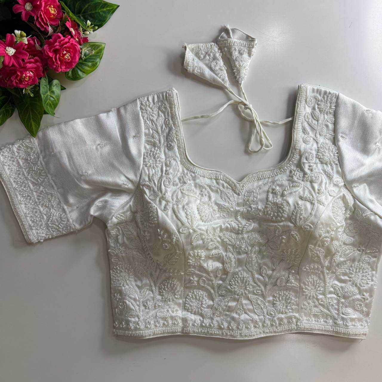 Ynf Pure Silk KESH111 BEADS WORK BRIDAL BLOUSE Readymade Blouses Wholesale Printed Blouse Sequence Embroidery Blouse Kutch Work Blouses Manufacturer- Kapda Export