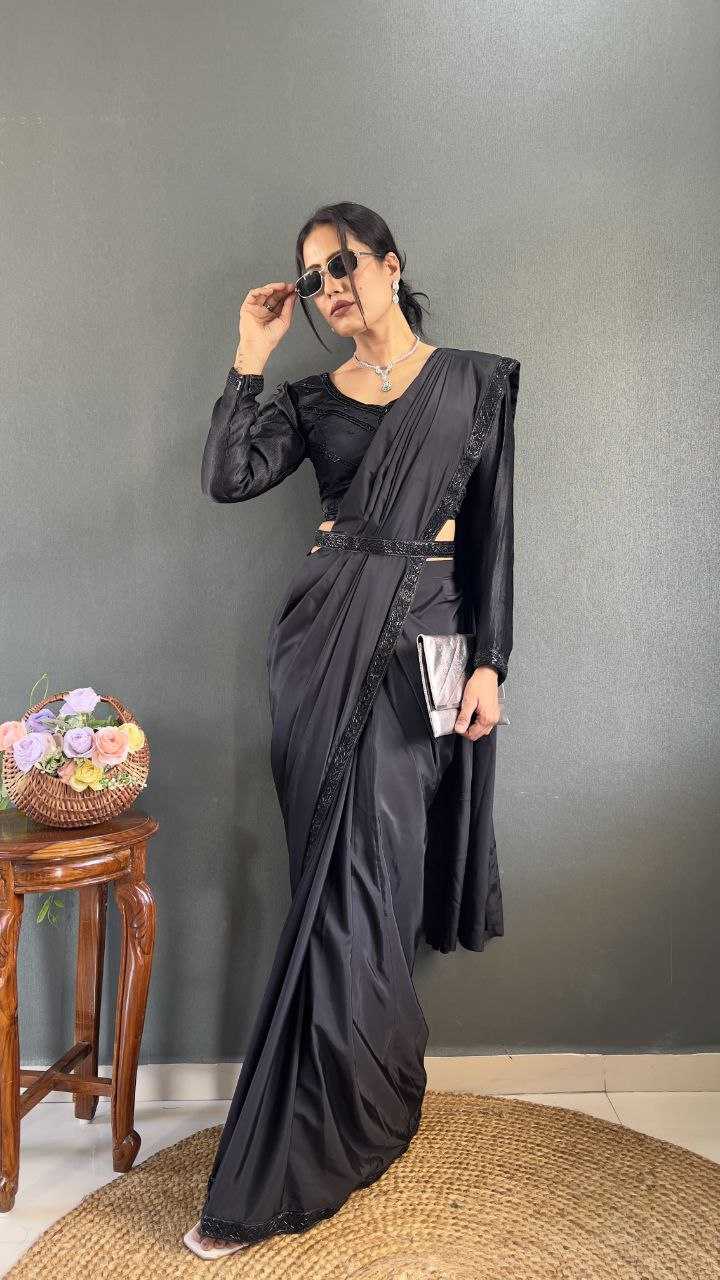 Ynf Pure Soft RIN214 156 Sarees Wholesale Designer Sarees Party Wear Sarees Saree with Belt Black Sarees Manufacturer- Kapda Export