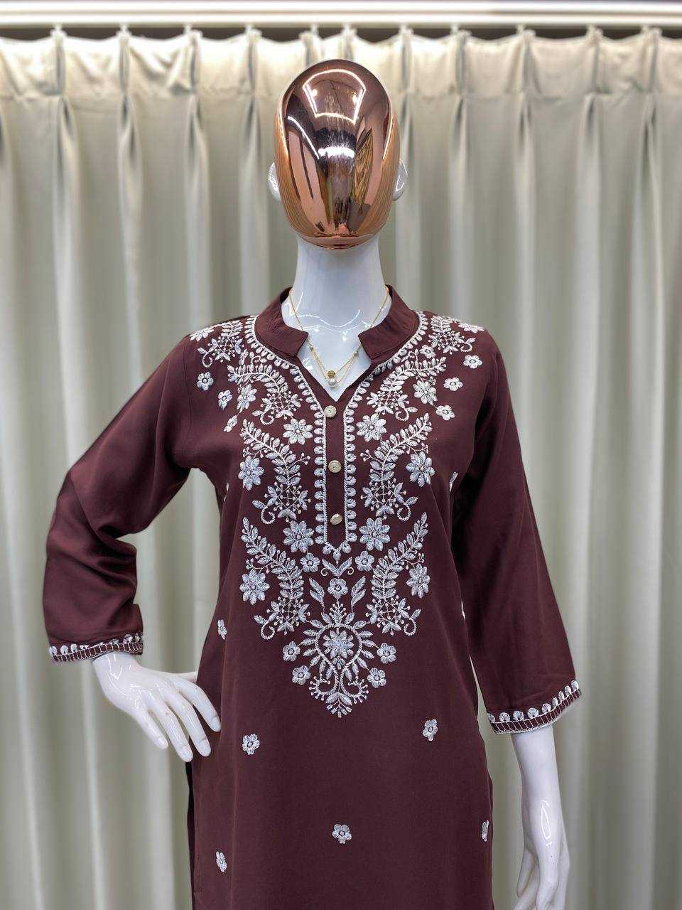 Ynf Reyon Cotton RIN110 340 Kurti Wholesale Fancy Kurti Embroidered Kurtis Printed Silk Kurti Manufacturer- Kapda Export