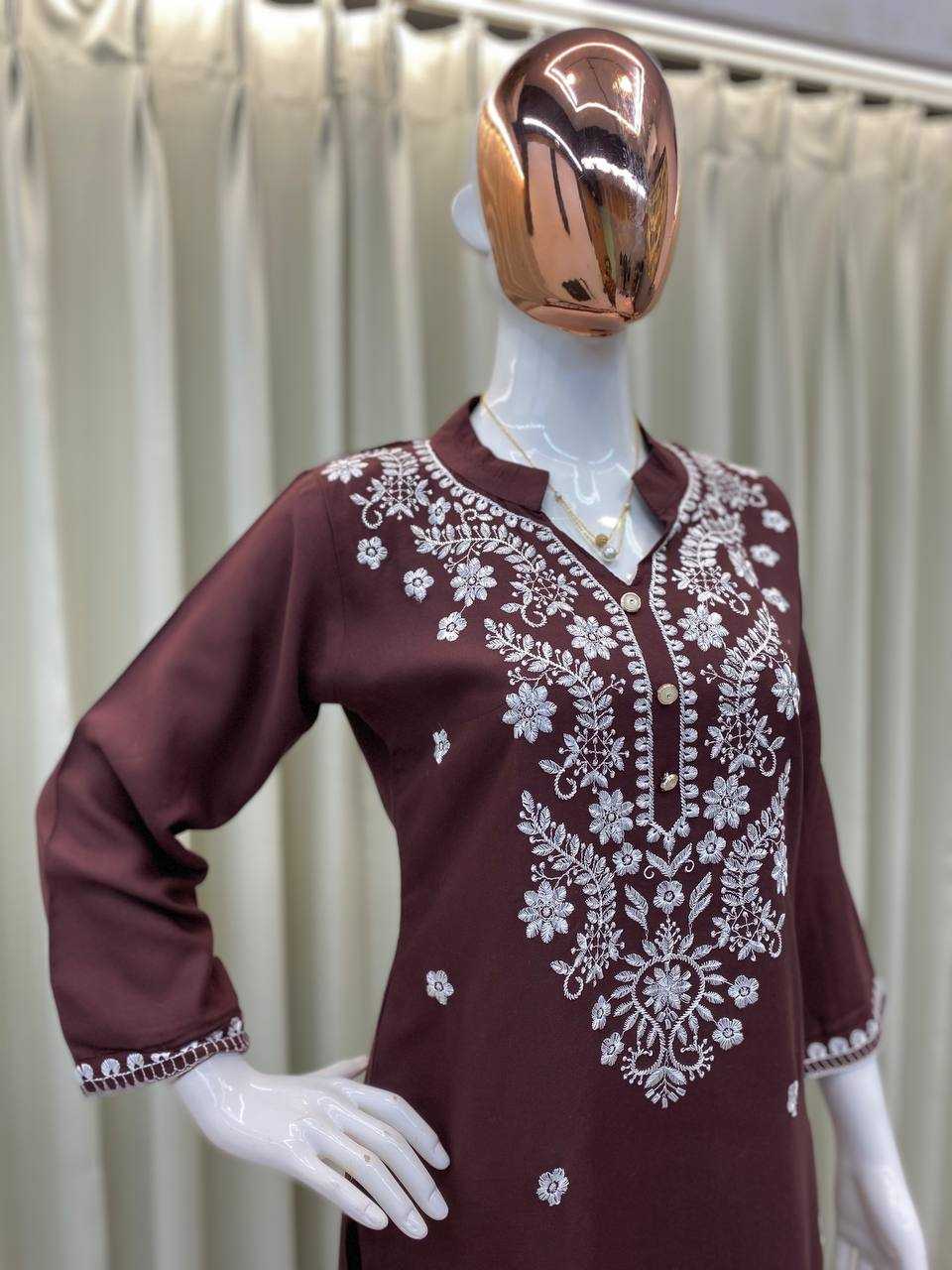 Ynf Reyon Cotton RIN110 340 Kurti Wholesale Fancy Kurti Embroidered Kurtis Printed Silk Kurti Manufacturer- Kapda Export