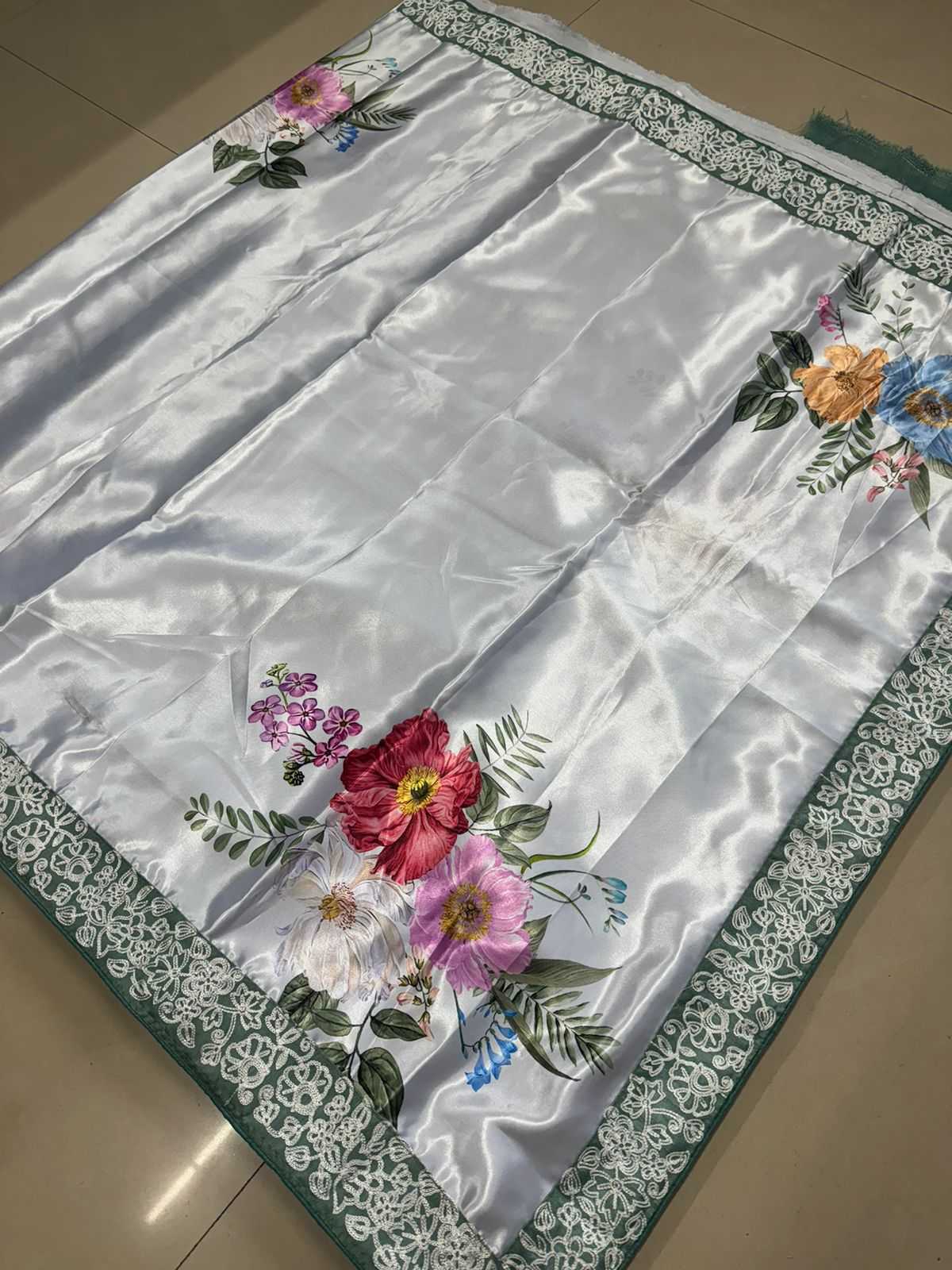 Ynf Satin Silk RIN188 Madhuri Digital Sarees Sarees Bollywood Collections Wholesale Fancy Sarees Embroidered Sarees Lace Border Sarees Madhuri Dixit Sarees Manufacturer- Kapda Export