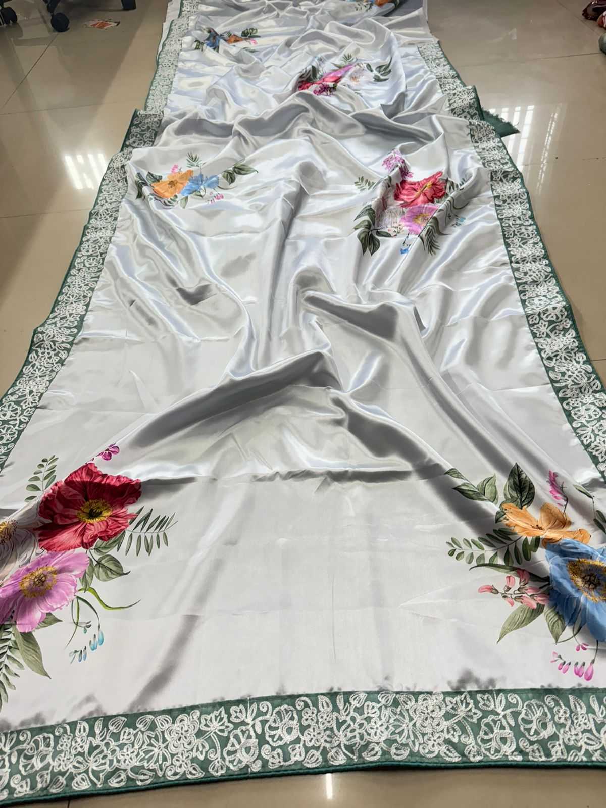 Ynf Satin Silk RIN188 Madhuri Digital Sarees Sarees Bollywood Collections Wholesale Fancy Sarees Embroidered Sarees Lace Border Sarees Madhuri Dixit Sarees Manufacturer- Kapda Export