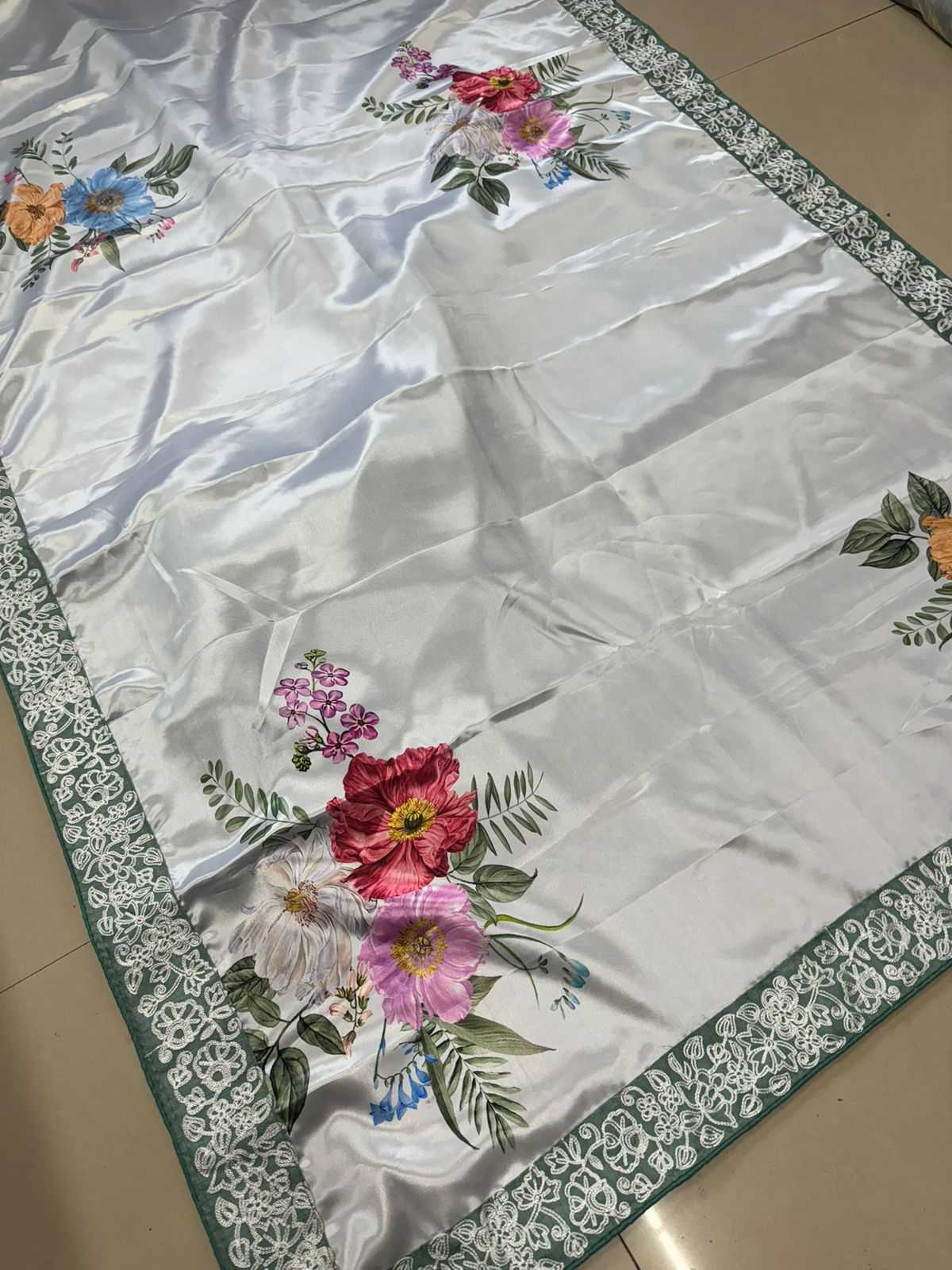 Ynf Satin Silk RIN188 Madhuri Digital Sarees Sarees Bollywood Collections Wholesale Fancy Sarees Embroidered Sarees Lace Border Sarees Madhuri Dixit Sarees Manufacturer- Kapda Export