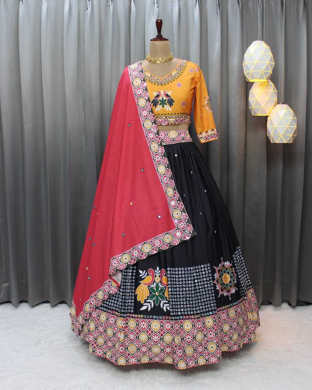 Ynf Soft Butter Silk RIN207 1495 Lehengas Navratri Chaniya Choli Wholesale Designer Lehenga Choli Chaniya Choli Mirror Work Lehenga Manufacturer- Kapda Export