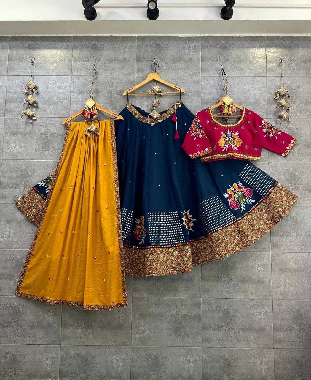 Ynf Soft Butter Silk RIN207 1495 Lehengas Navratri Chaniya Choli Wholesale Designer Lehenga Choli Chaniya Choli Mirror Work Lehenga Manufacturer- Kapda Export
