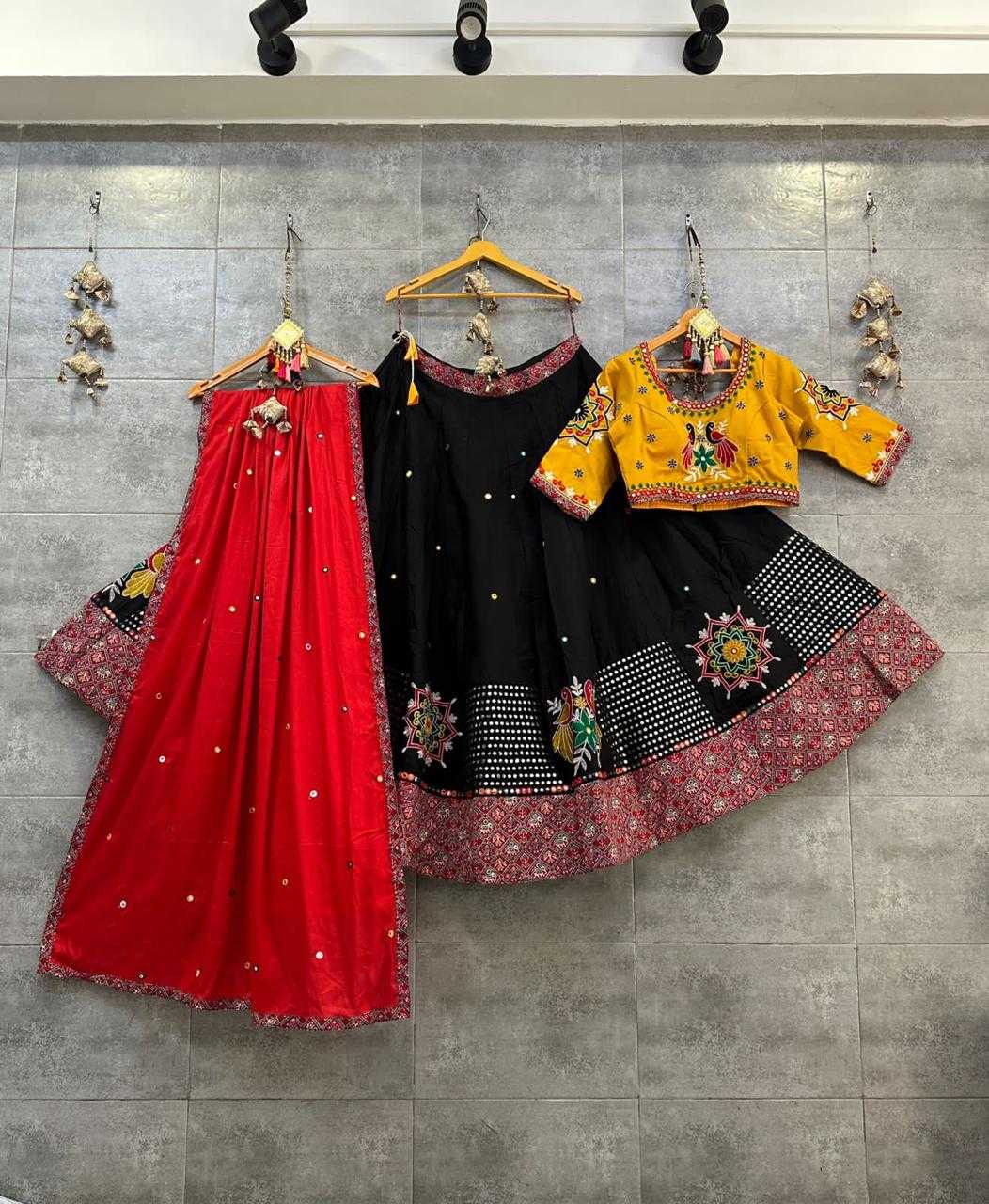 Ynf Soft Butter Silk RIN207 1495 Lehengas Navratri Chaniya Choli Wholesale Designer Lehenga Choli Chaniya Choli Mirror Work Lehenga Manufacturer- Kapda Export
