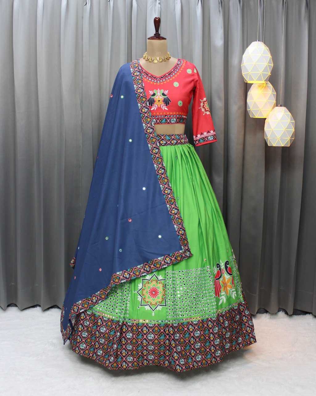 Ynf Soft Butter Silk RIN207 1495 Lehengas Navratri Chaniya Choli Wholesale Designer Lehenga Choli Chaniya Choli Mirror Work Lehenga Manufacturer- Kapda Export