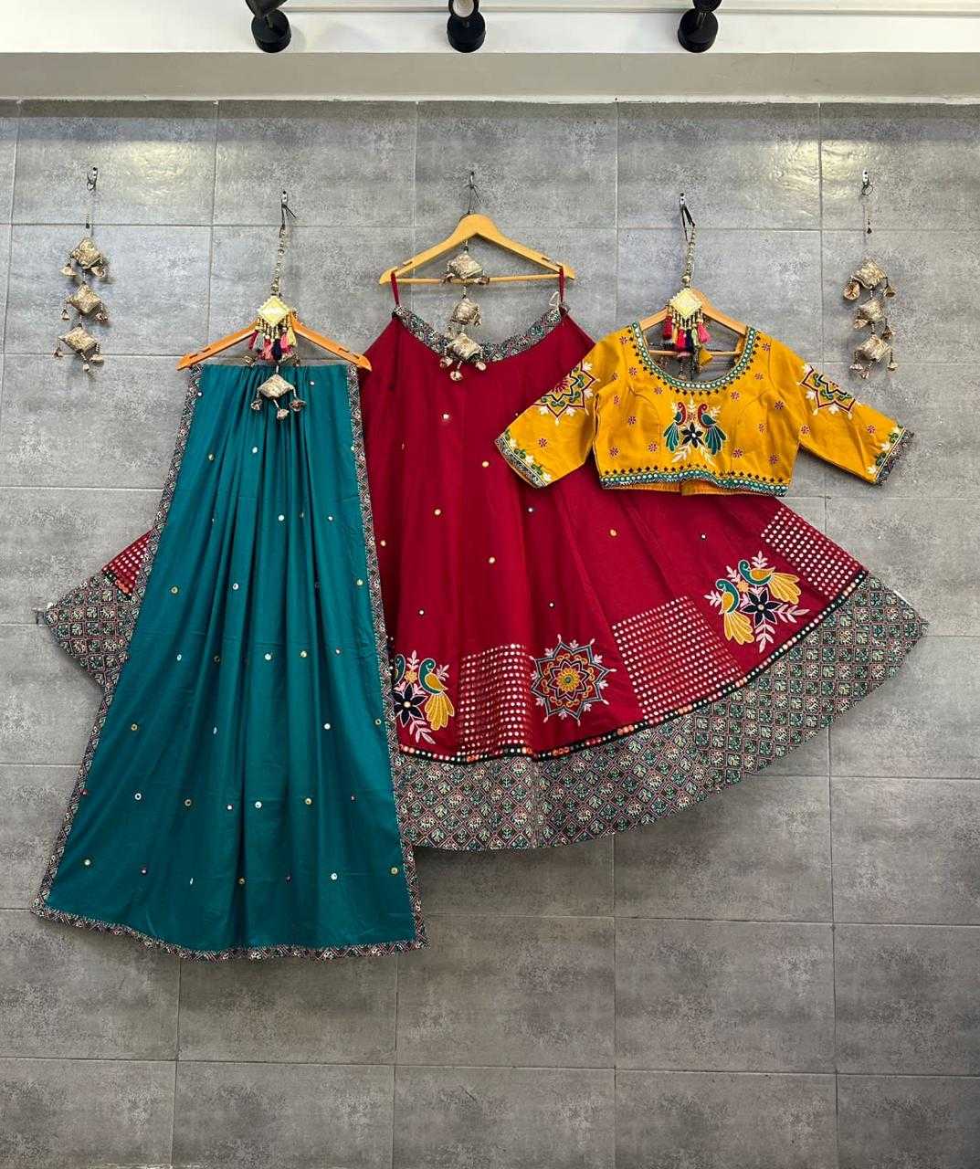 Ynf Soft Butter Silk RIN207 1495 Lehengas Navratri Chaniya Choli Wholesale Designer Lehenga Choli Chaniya Choli Mirror Work Lehenga Manufacturer- Kapda Export