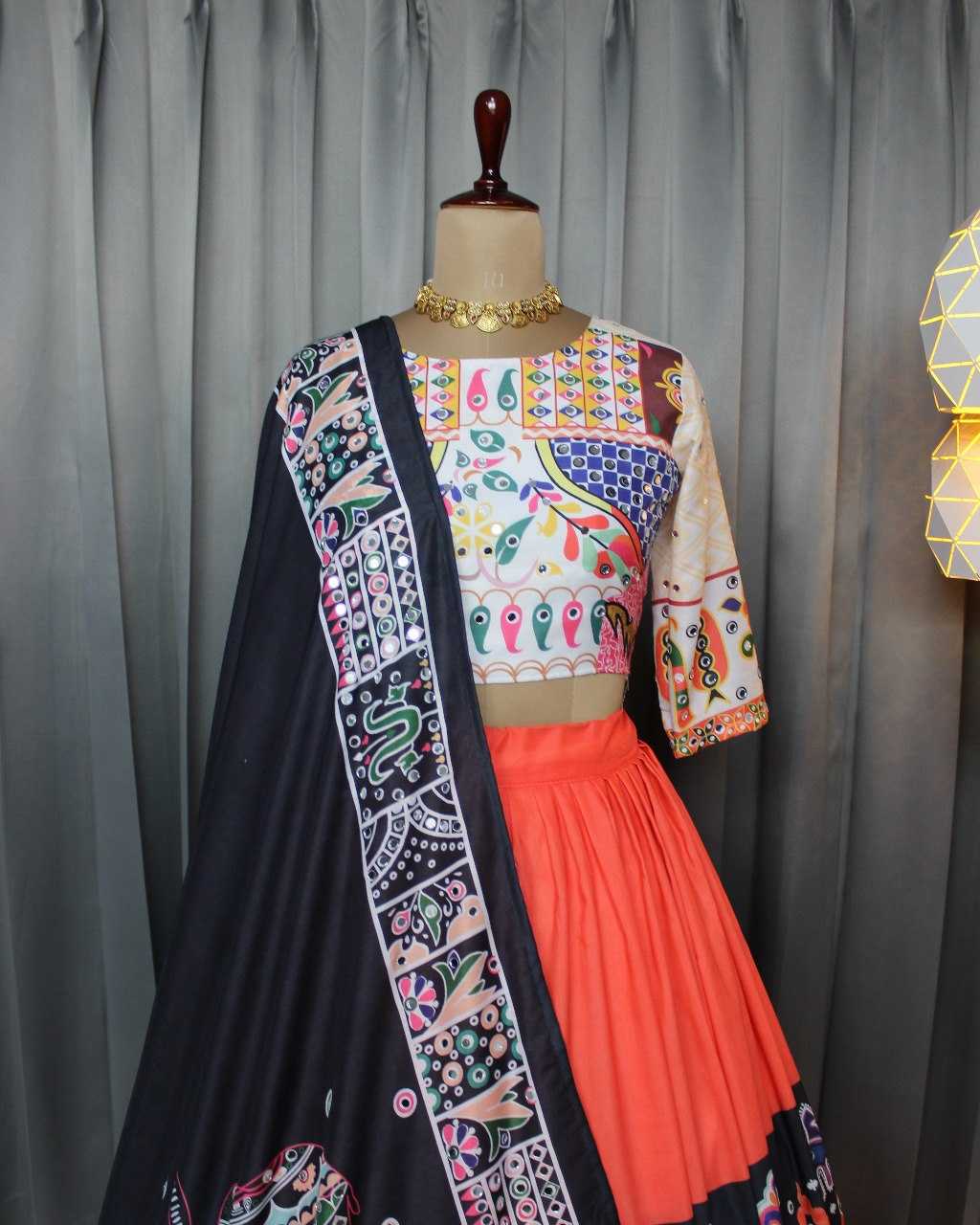 Ynf Soft Butter Silk RIN207 1495 Lehengas Navratri Chaniya Choli Wholesale Designer Lehenga Choli Chaniya Choli Mirror Work Lehenga Manufacturer- Kapda Export