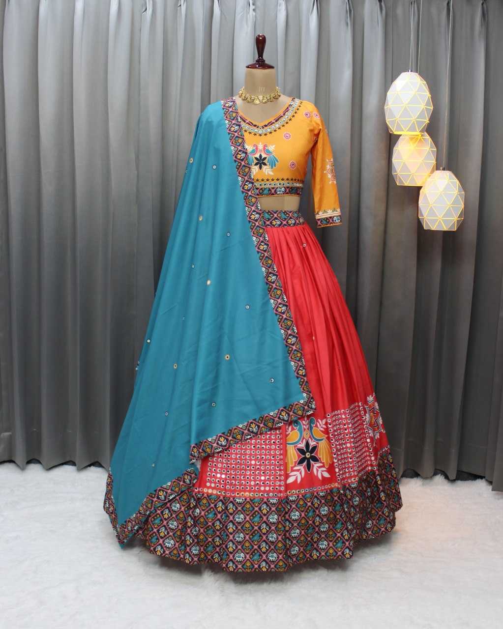 Ynf Soft Butter Silk RIN207 1495 Lehengas Navratri Chaniya Choli Wholesale Designer Lehenga Choli Chaniya Choli Mirror Work Lehenga Manufacturer- Kapda Export