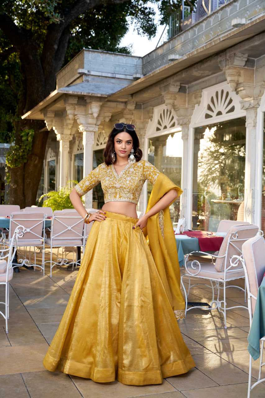 Ynf Soft Gold Crush RIN197 1424 Lehengas Wholesale Fancy Lehenga Wedding Lehenga Lehenga For Haldi Yellow Lehenga Manufacturer- Kapda Export