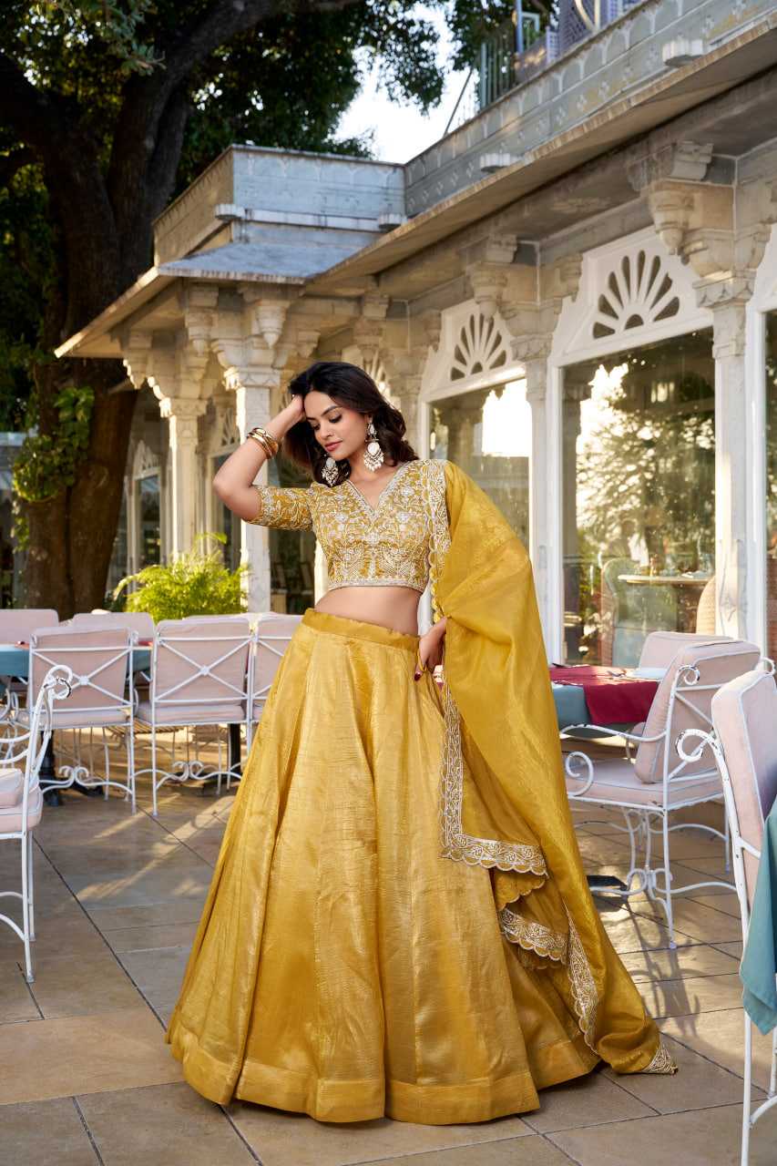 Ynf Soft Gold Crush RIN197 1424 Lehengas Wholesale Fancy Lehenga Wedding Lehenga Lehenga For Haldi Yellow Lehenga Manufacturer- Kapda Export