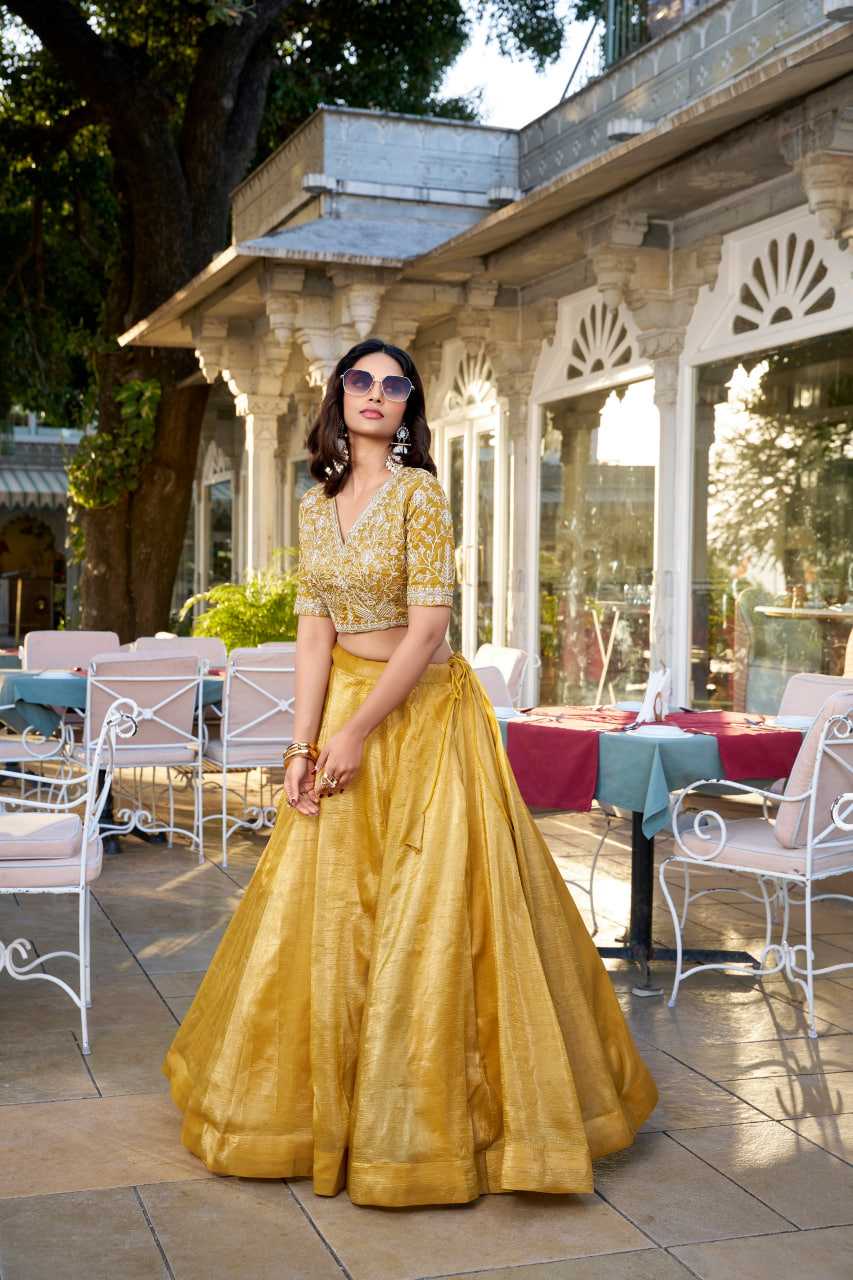 Ynf Soft Gold Crush RIN197 1424 Lehengas Wholesale Fancy Lehenga Wedding Lehenga Lehenga For Haldi Yellow Lehenga Manufacturer- Kapda Export