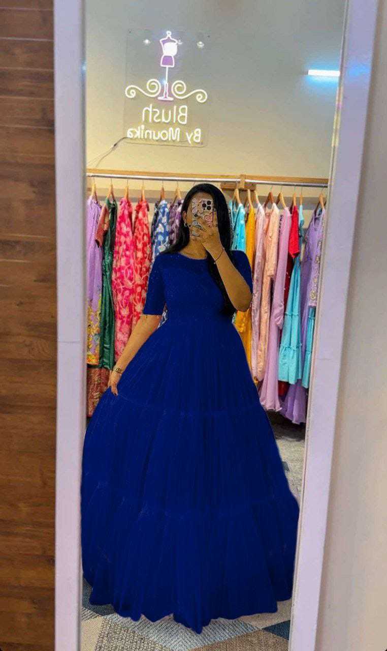 Ynf Soft Net RIN157 3109 Gowns Wedding Collections Festive Collections Wholesale Embroidery Gowns Party Gowns Ball Gowns Manufacturer- Kapda Export