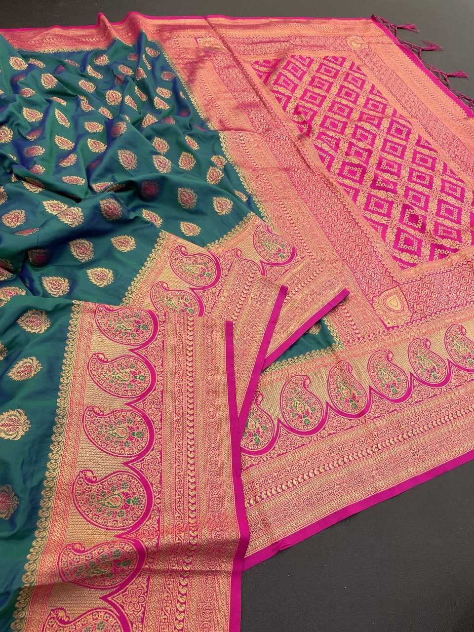 Ynf Soft Silk RIN116 3360 UNIQUE PAITHANI Silk Sarees Wholesale Patola Sarees Pure Zari Silk Sarees Silk Sarees With Contrast Pallu Manufacturer- Kapda Export