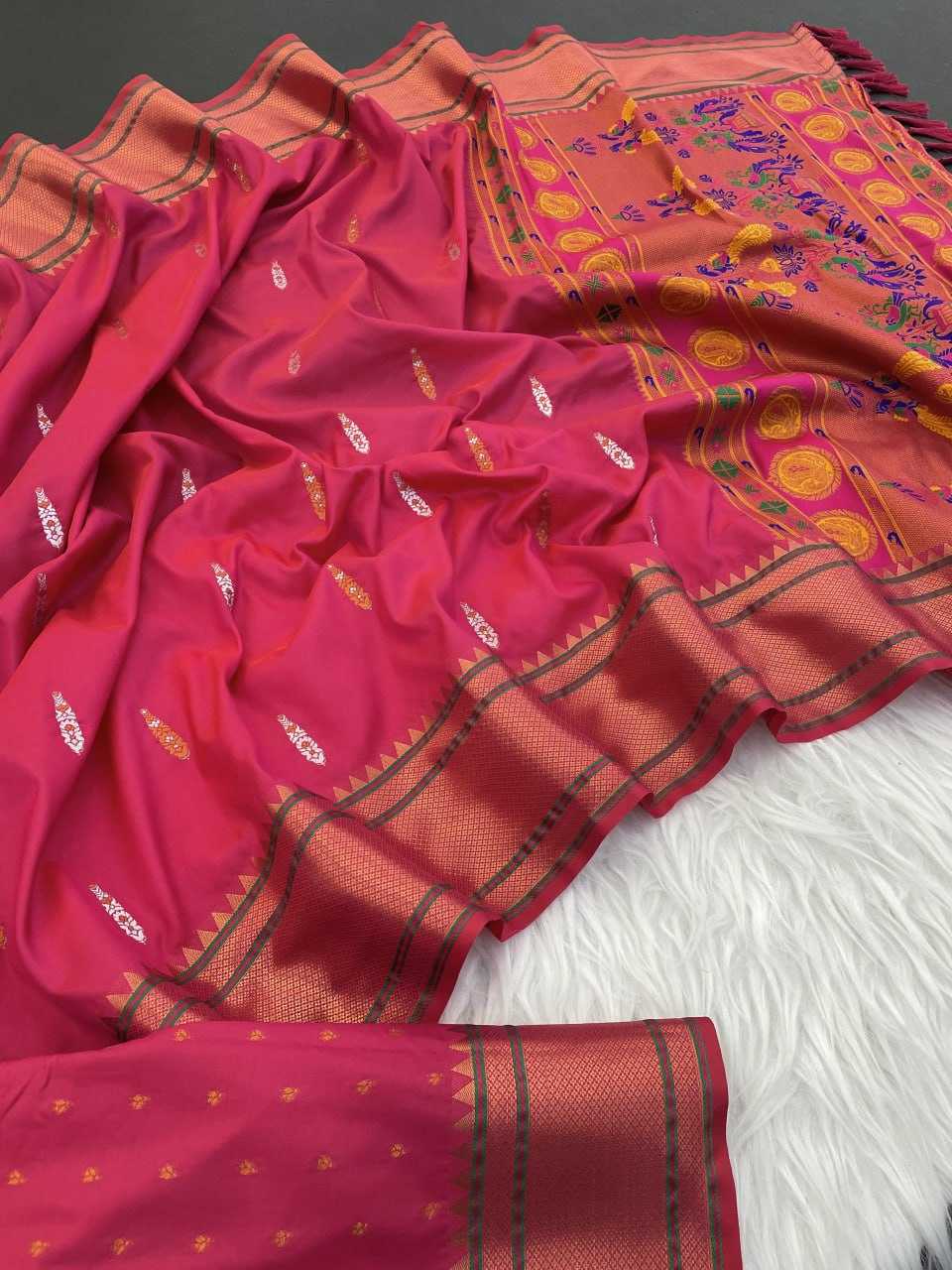 Ynf Soft Silk RIN116 GAURI Silk Sarees Wholesale Paithani Sarees Heavy Silk Sarees Pure Zari Silk Sarees Manufacturer- Kapda Export