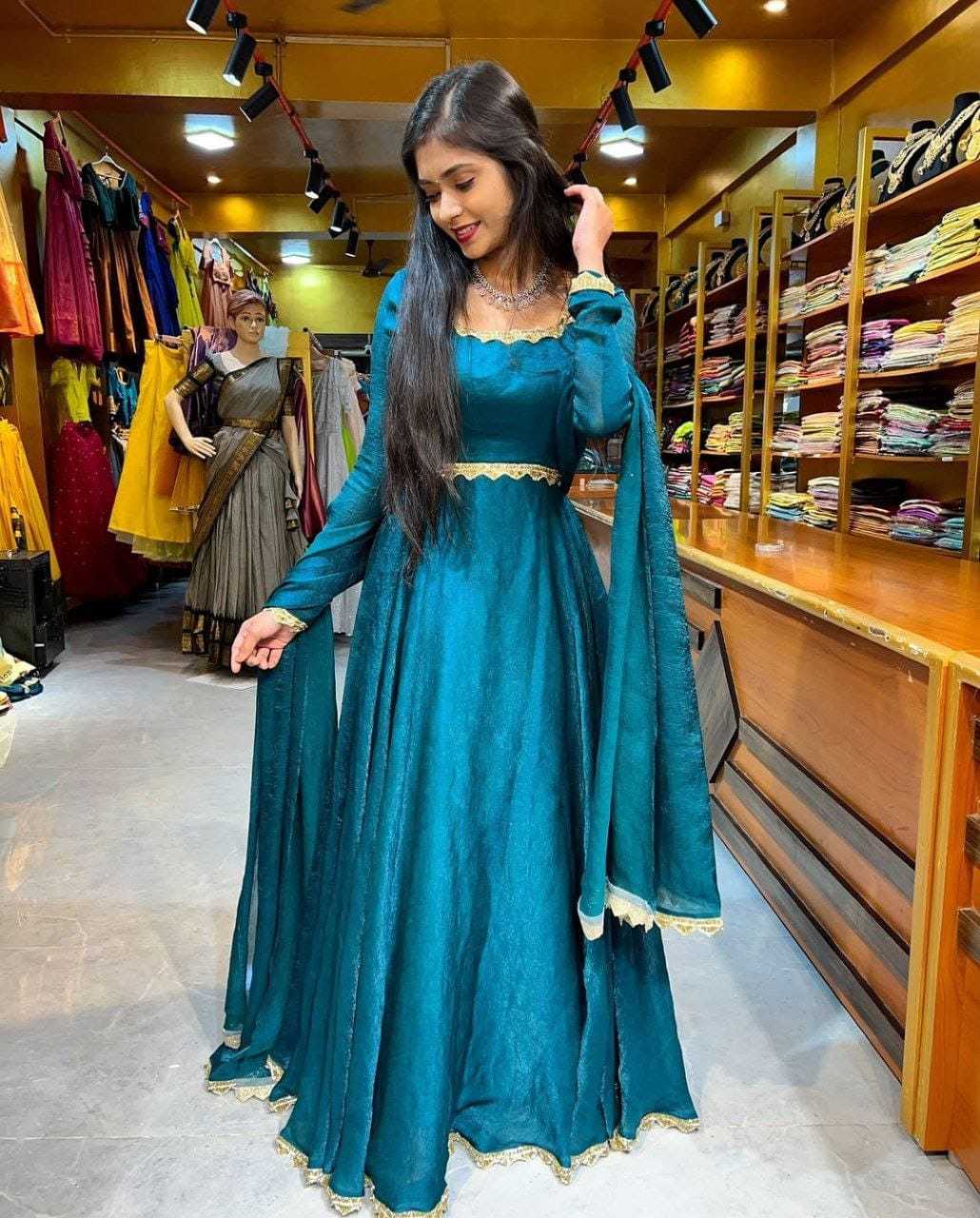 Ynf Soft Silk RIN157 3126 Gowns Rakhi Collections Festive Collections Wholesale Fancy Gowns Party Gowns Silk Gowns Manufacturer- Kapda Export