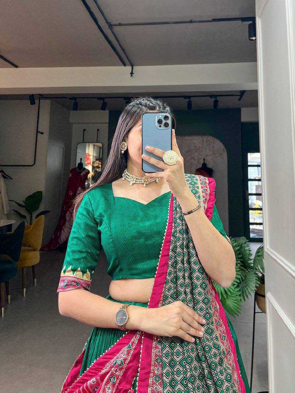 Ynf Tussar Silk RIN145 105 Lehengas Wholesale Printed Lehenga Chaniya Choli Lehenga With Cape Manufacturer- Kapda Export