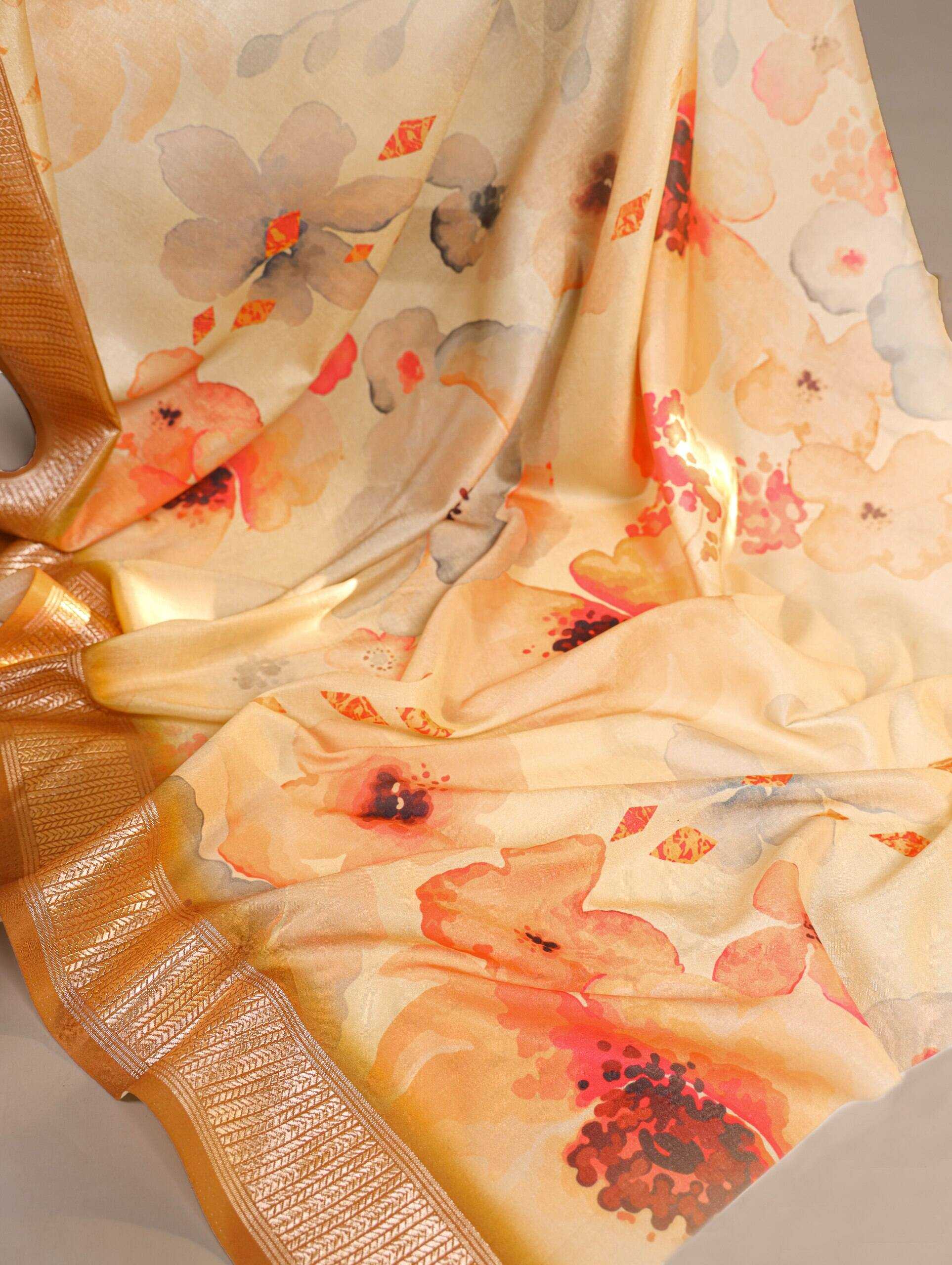 Ynf Tussar Silk RIN197 7015 Silk Sarees Wholesale Tussar Silk Sarees Printed Silk Saree Fancy Printed Silk Sarees Pure Silk Sarees With Gold Borders Manufacturer- Kapda Export