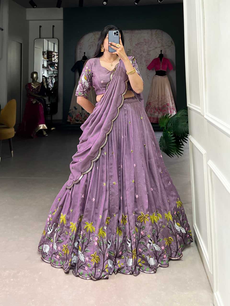 Ynf Vichitra Silk RIN197 1423 Lehengas Wholesale Fancy Lehenga Embroidered Lehenga Purple Lehenga Manufacturer- Kapda Export