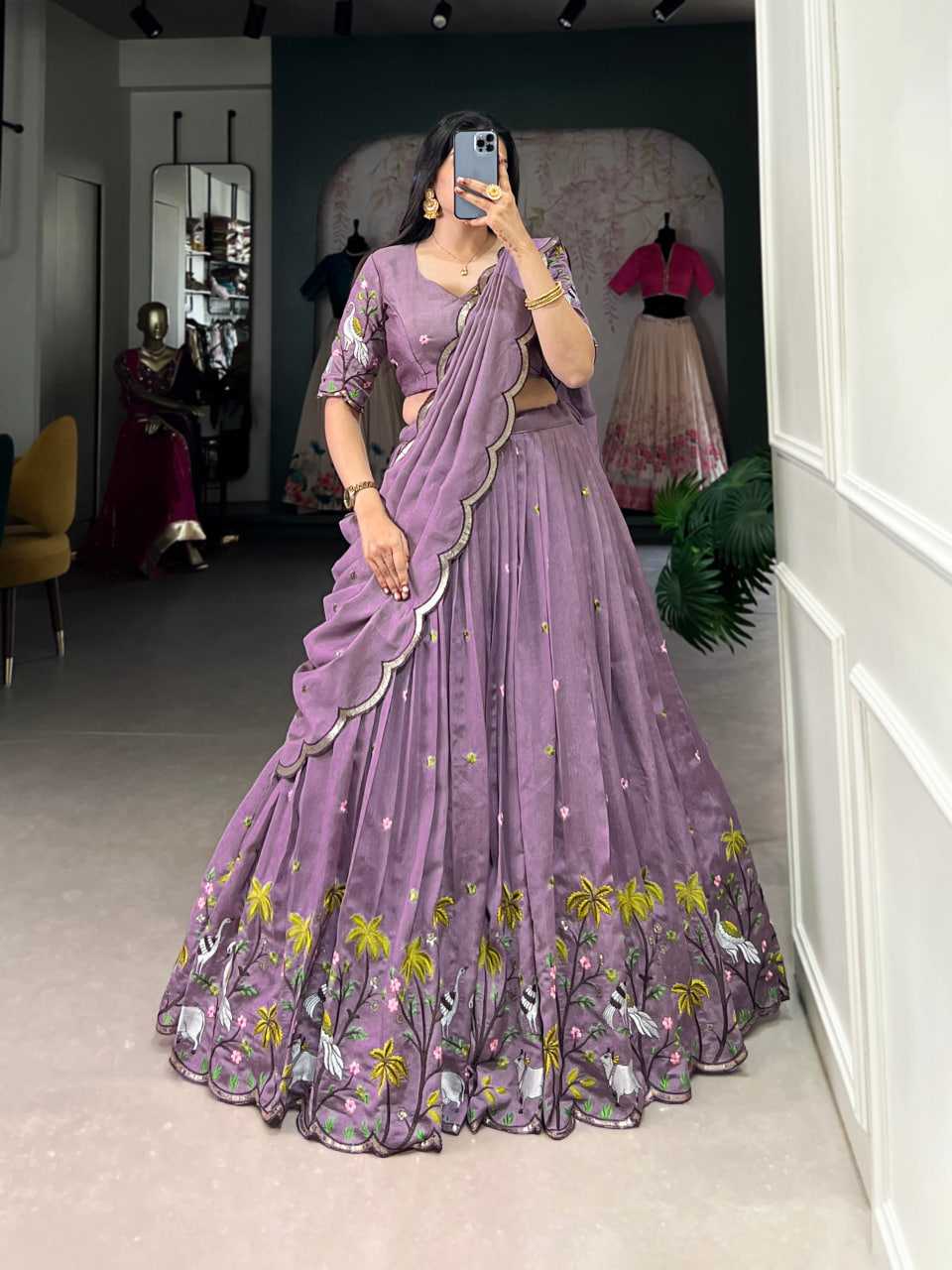 Ynf Vichitra Silk RIN197 1423 Lehengas Wholesale Fancy Lehenga Embroidered Lehenga Purple Lehenga Manufacturer- Kapda Export